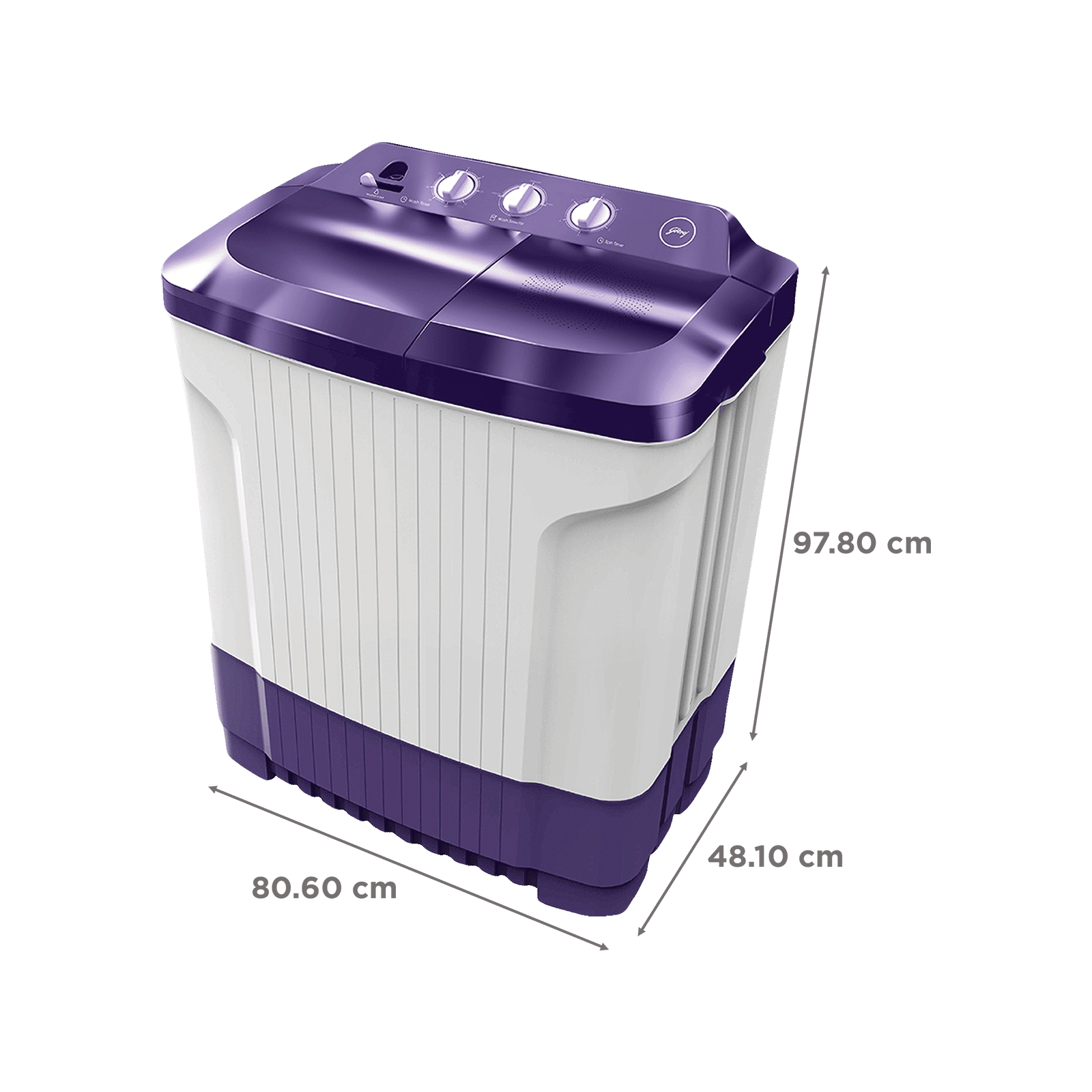 Godrej 7.5 kg Semi Automatic Washing Machine with Spin Shower (Edge Classic, WS EDGE CLS 7.5 ROPL PN2 M, Royal Purple) Godrej 7.5 kg Semi Automatic Washing Machine with Spin Shower (Edge Classic, WS EDGE CLS 7.5 ROPL PN2 M, Royal Purple)_3