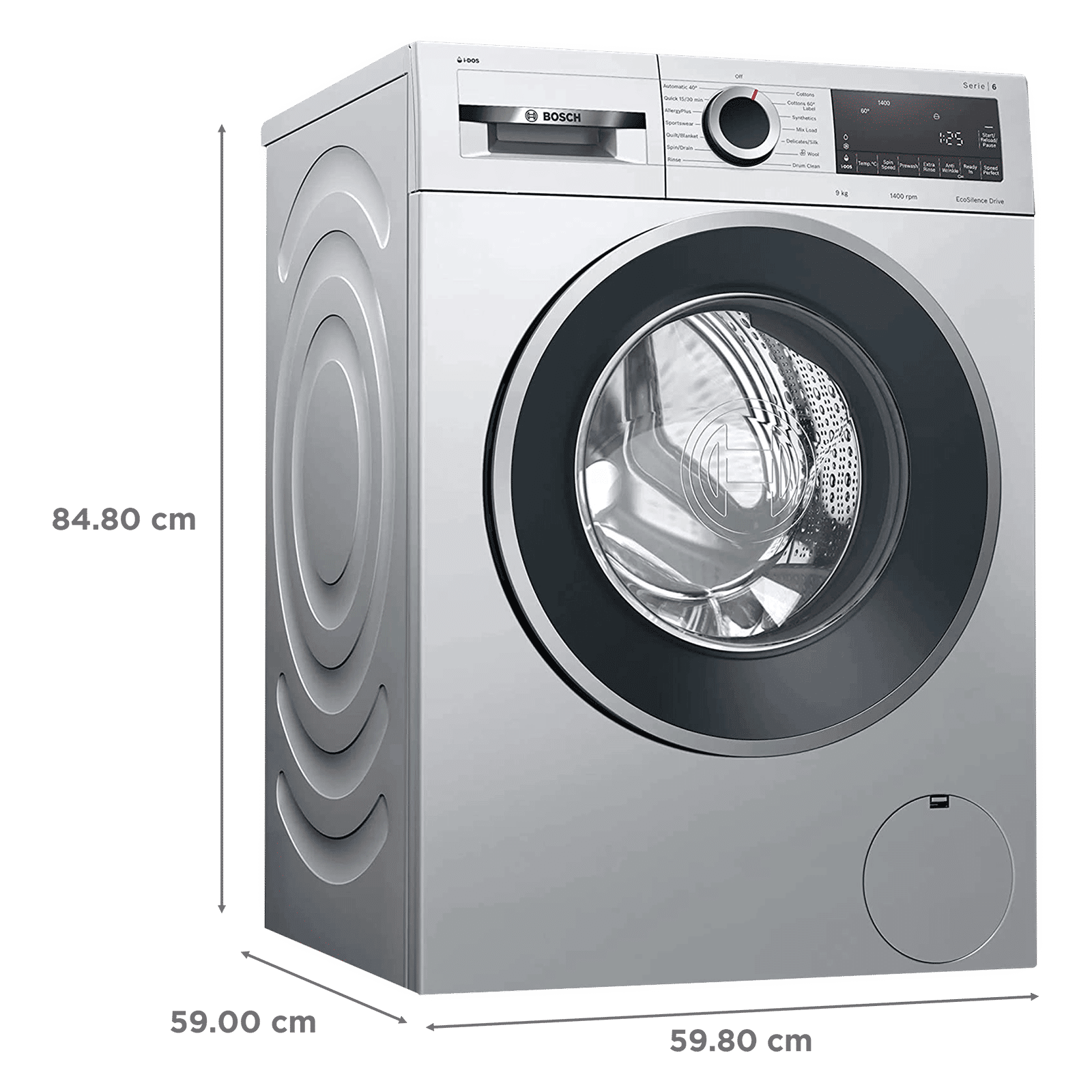 BOSCH 9 kg 5 Star Fully Automatic Front Load Washing Machine (Series 6, WGA244ASIN, EcoSilence Drive, Platinum Silver) BOSCH 9 kg 5 Star Fully Automatic Front Load Washing Machine (Series 6, WGA244ASIN, EcoSilence Drive, Platinum Silver)_3