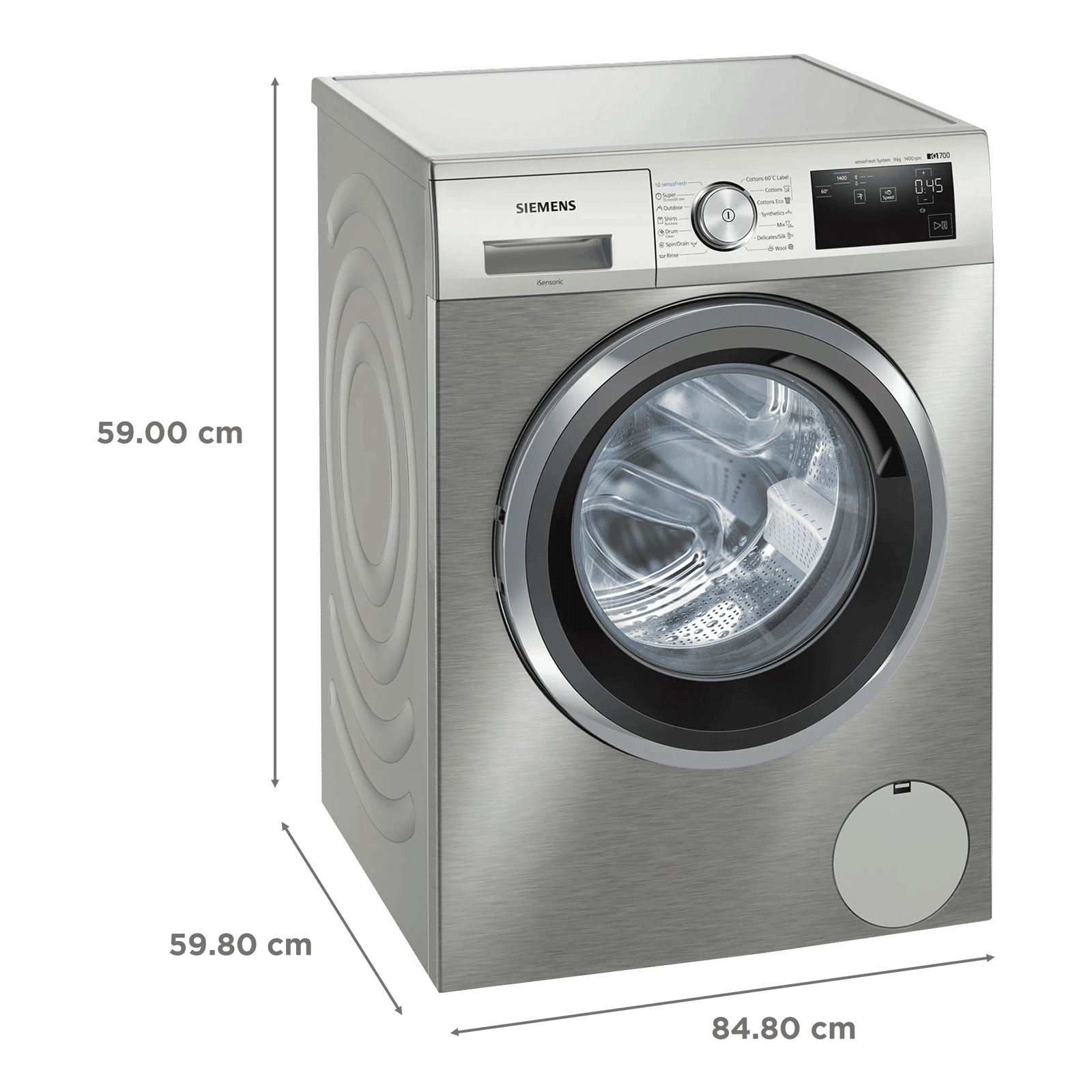 SIEMENS 9 kg 5 Star Fully Automatic Front Load Washing Machine (iQ700, WM14UQ9SIN, Wave Drum, Silver Inox) SIEMENS 9 kg 5 Star Fully Automatic Front Load Washing Machine (iQ700, WM14UQ9SIN, Wave Drum, Silver Inox)_3