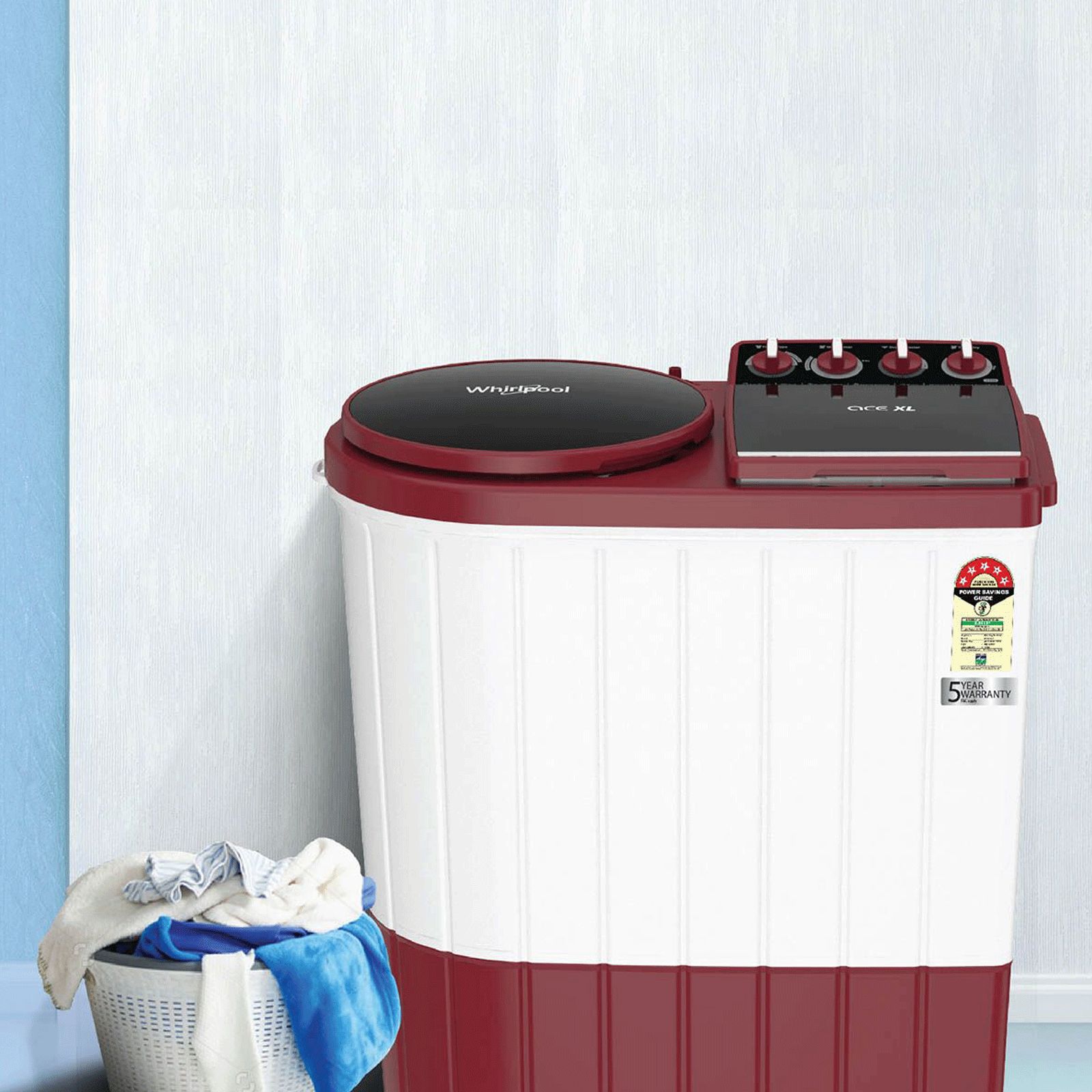 Whirlpool 9 kg 5 Star Semi Automatic Washing Machine with 3D Lint Filter (Ace XL, 30194, Coral Red) Whirlpool 9 kg 5 Star Semi Automatic Washing Machine with 3D Lint Filter (Ace XL, 30194, Coral Red)_8