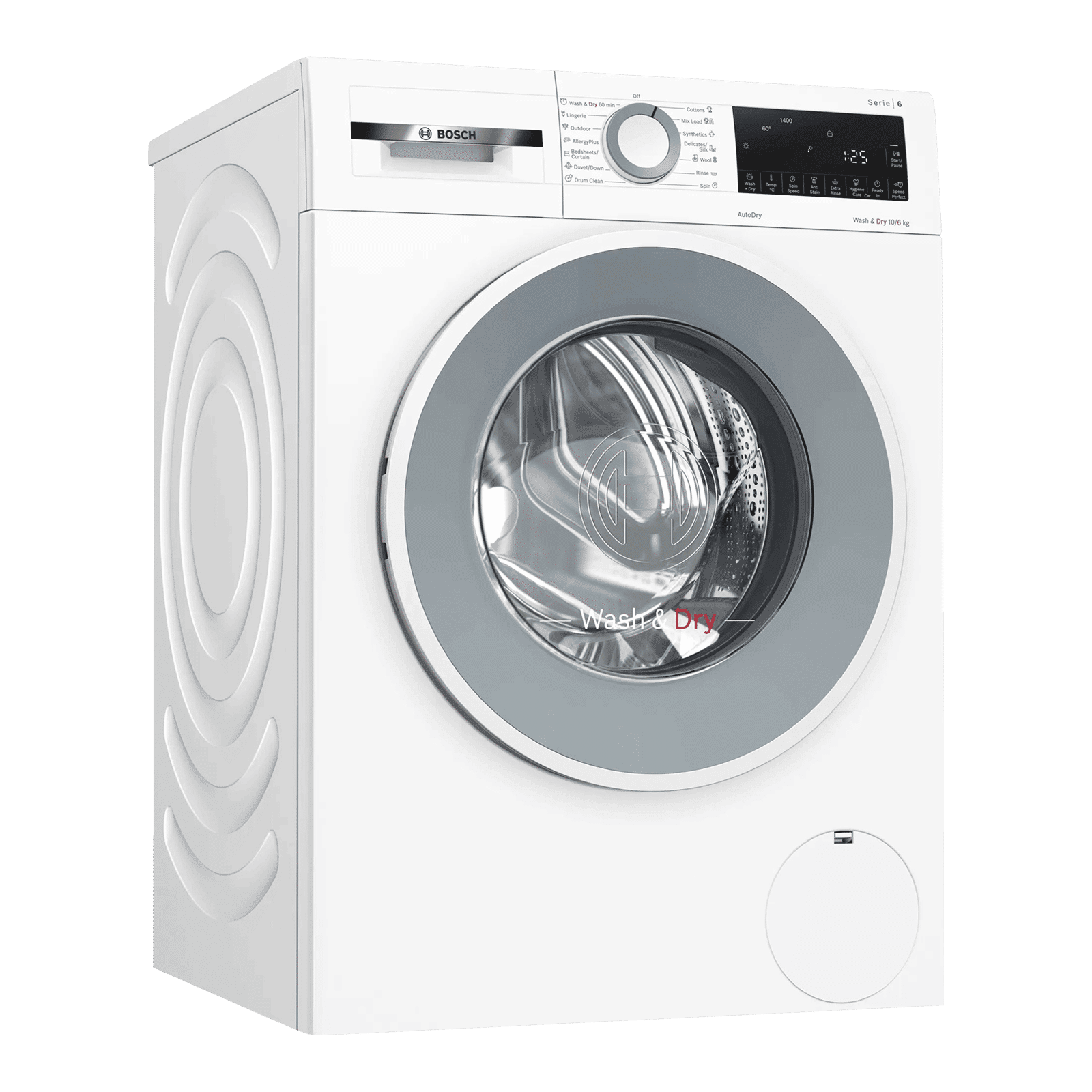 BOSCH 10/6 kg 5 Star Fully Automatic Front Load Washer Dryer (Series 6, WNA254U0IN, EcoSilence Drive, White) BOSCH 10/6 kg 5 Star Fully Automatic Front Load Washer Dryer (Series 6, WNA254U0IN, EcoSilence Drive, White)_1