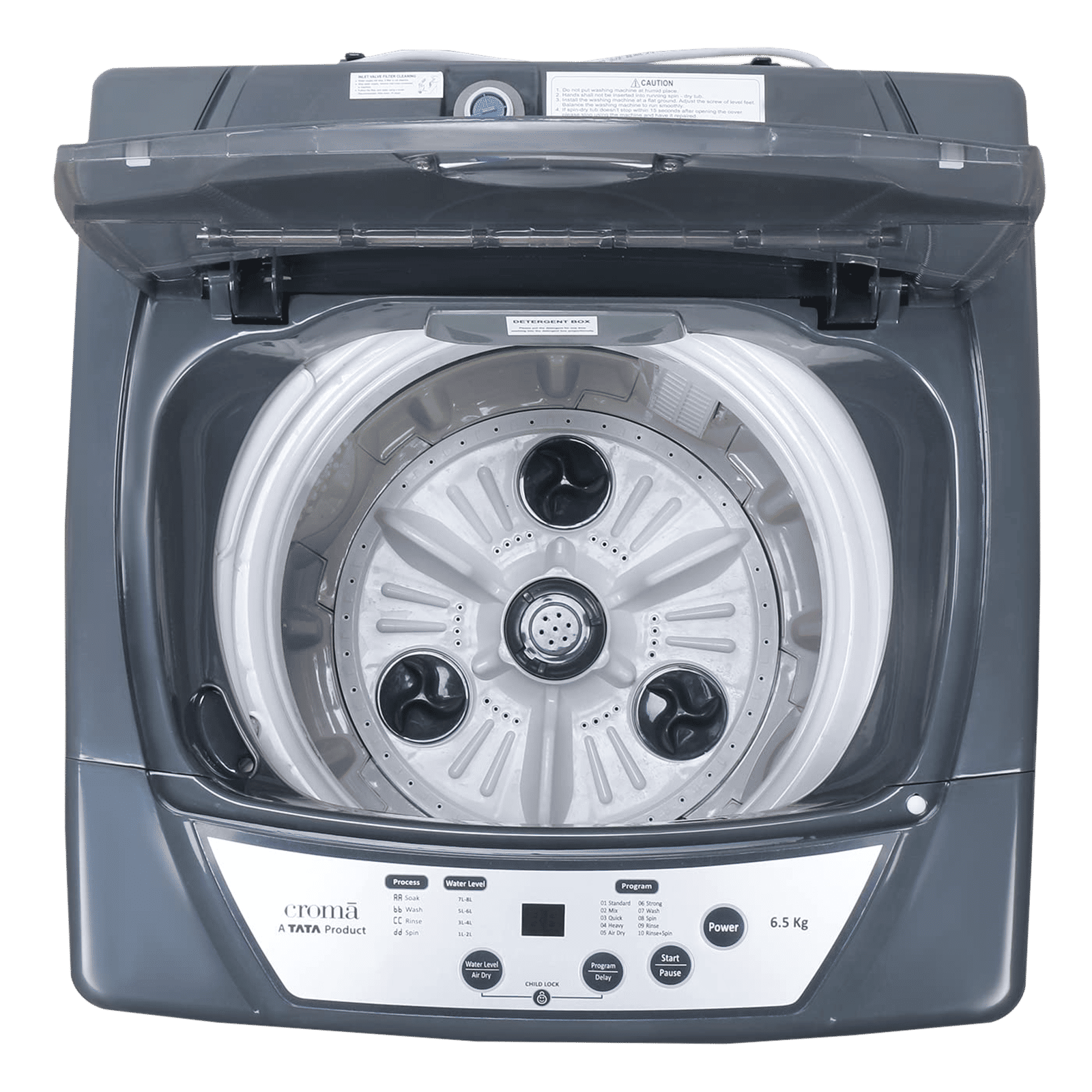 Croma 6.5 kg 5 Star Fully Automatic Top Load Washing Machine ( Fuzzy Control, Grey) Croma 6.5 kg 5 Star Fully Automatic Top Load Washing Machine ( Fuzzy Control, Grey)_13