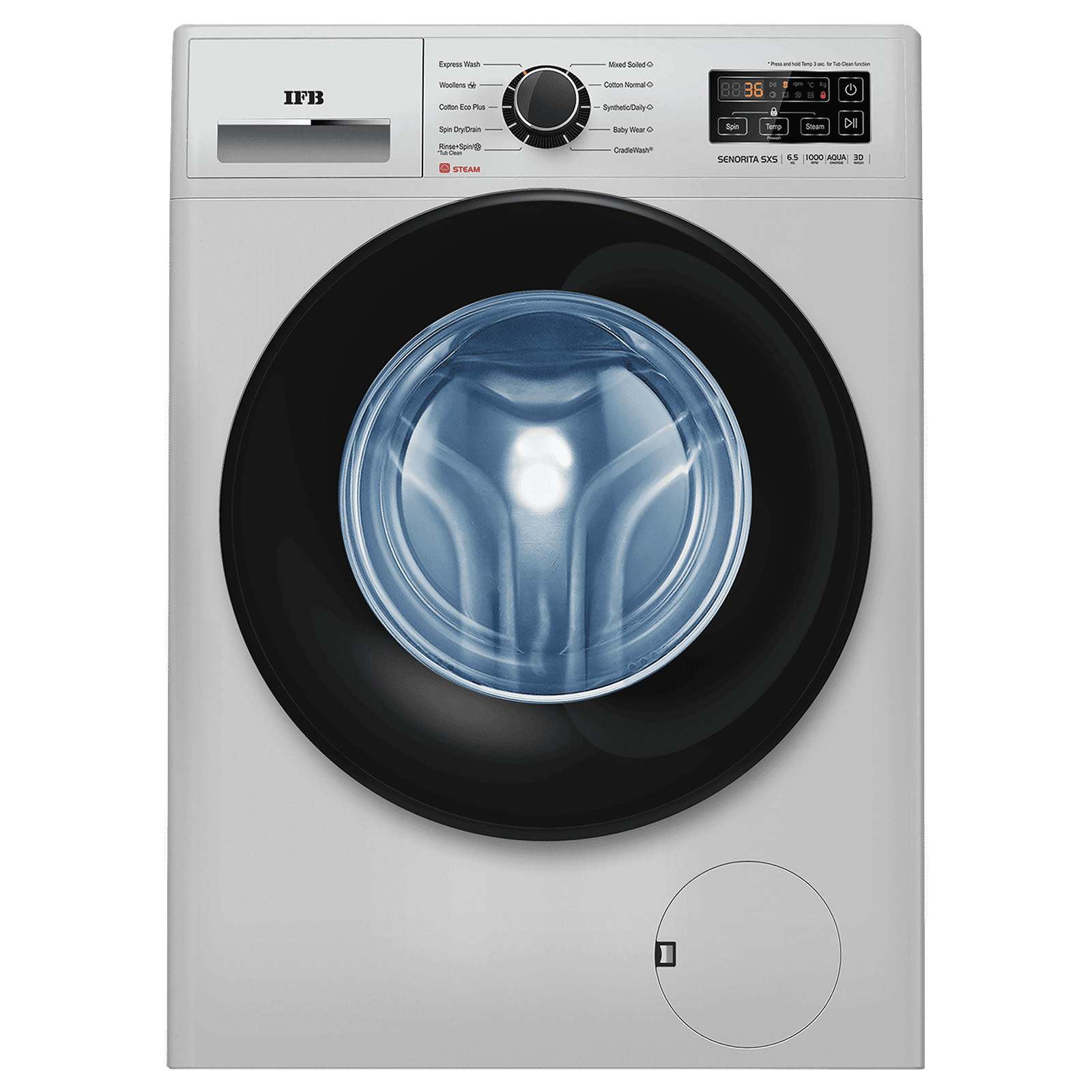 IFB 6.5 kg 5 Star Fully Automatic Front Load Washing Machine (Senorita SXS 6510, Protective Rat Mesh, Silver)_1