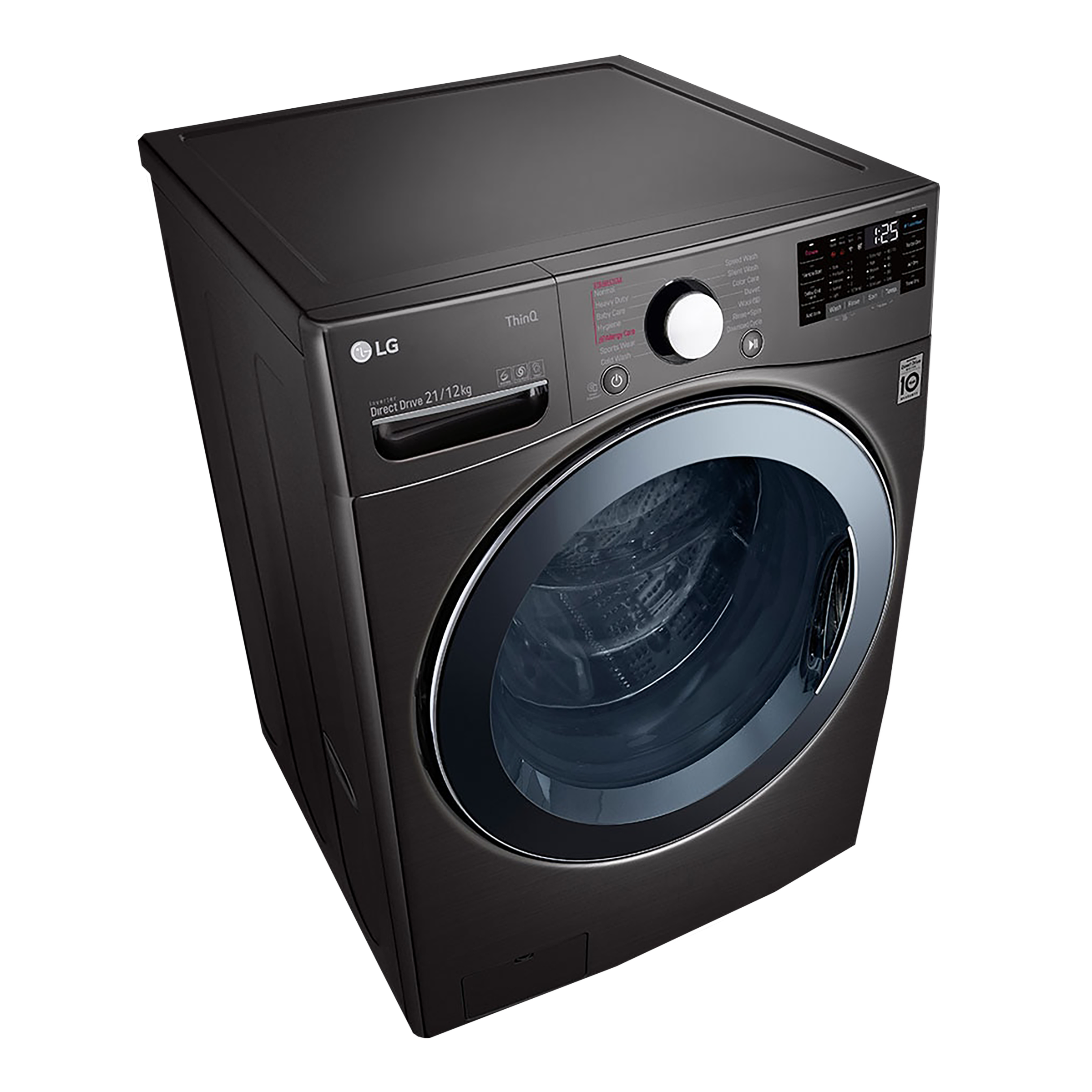 LG 21/12 kg 5 Star Inverter Fully Automatic Front Load Washer Dryer (FHD2112STB.ABLPEIL, Steam Wash Technology, Black VCM)_14