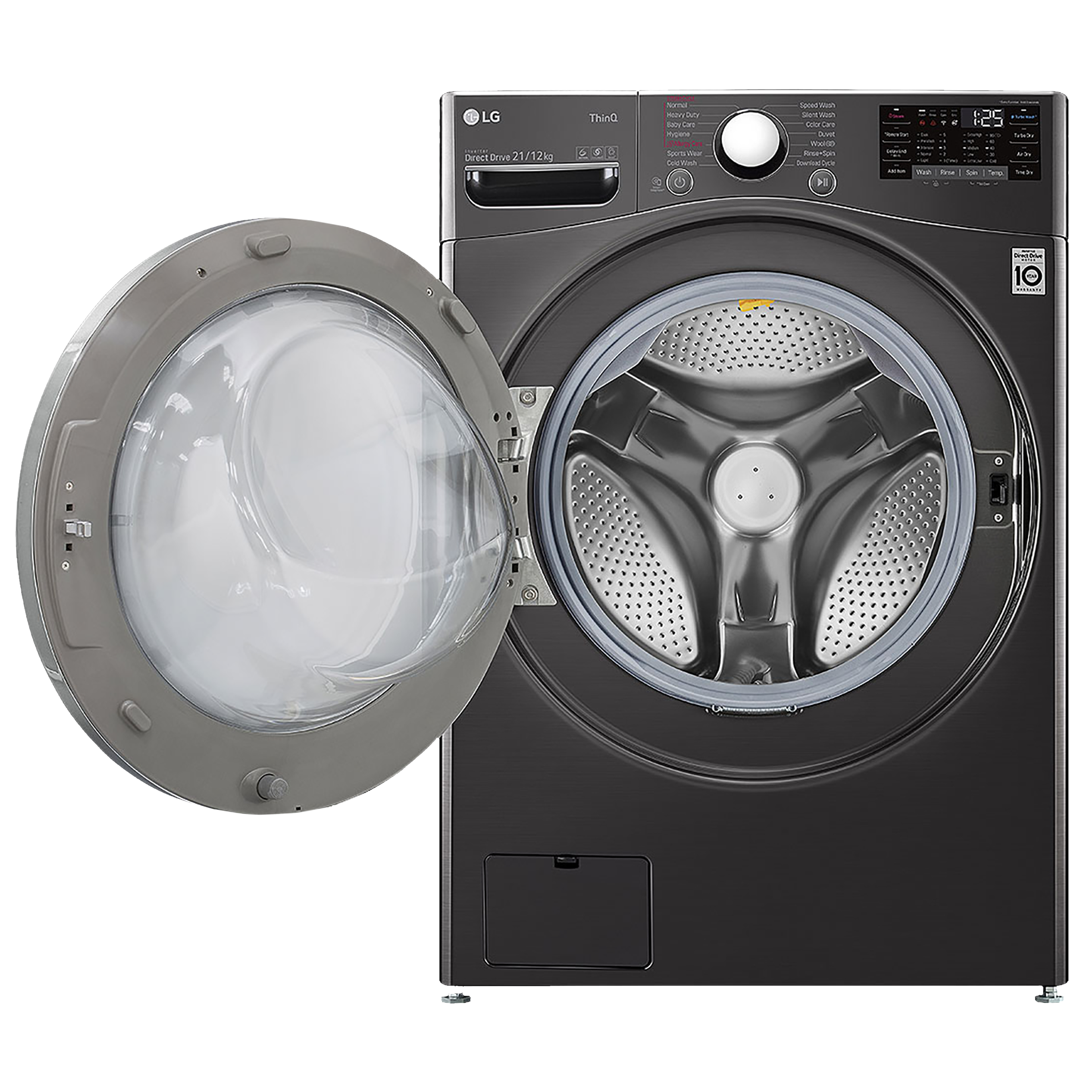 LG 21/12 kg 5 Star Inverter Fully Automatic Front Load Washer Dryer (FHD2112STB.ABLPEIL, Steam Wash Technology, Black VCM)_16