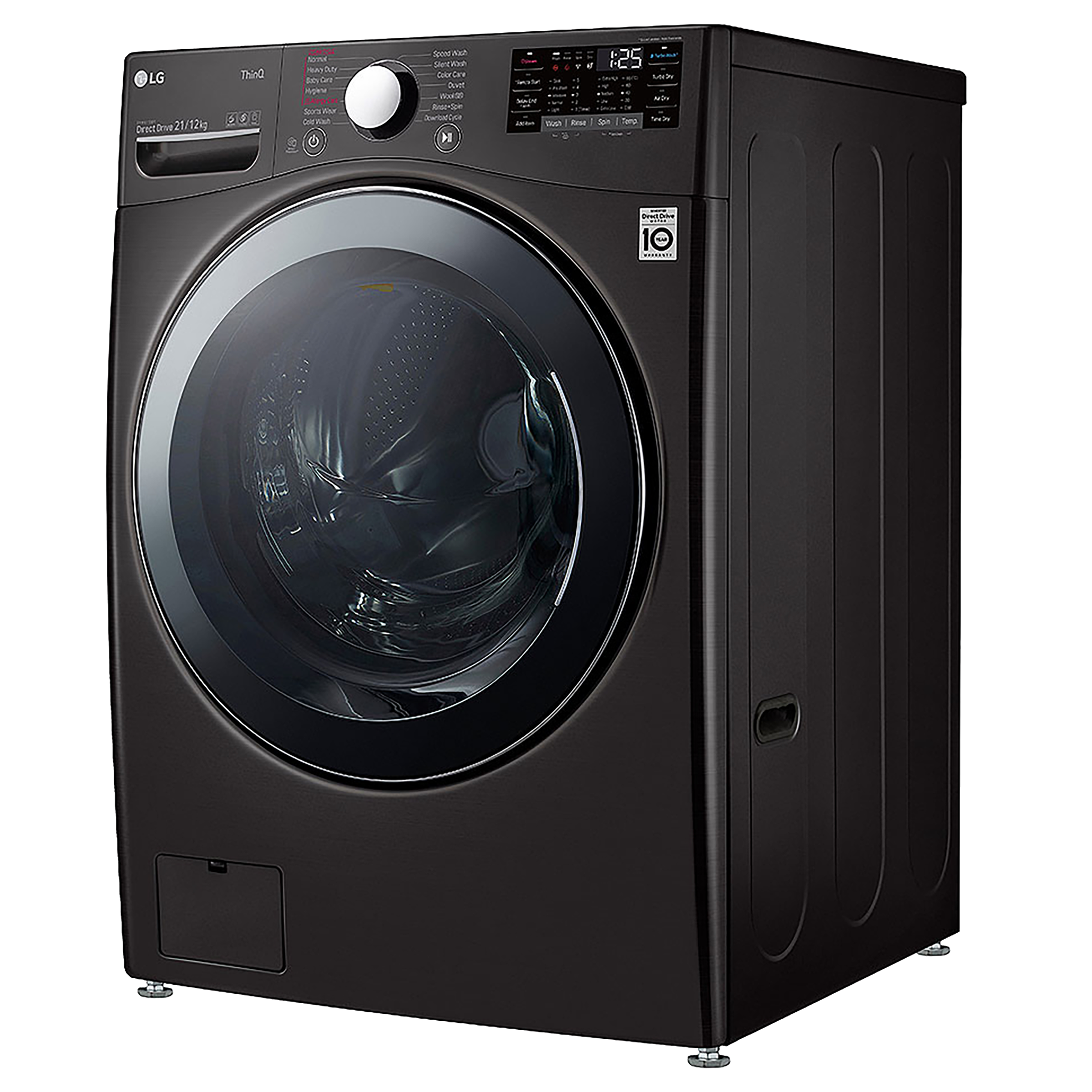 LG 21/12 kg 5 Star Inverter Fully Automatic Front Load Washer Dryer (FHD2112STB.ABLPEIL, Steam Wash Technology, Black VCM)_6