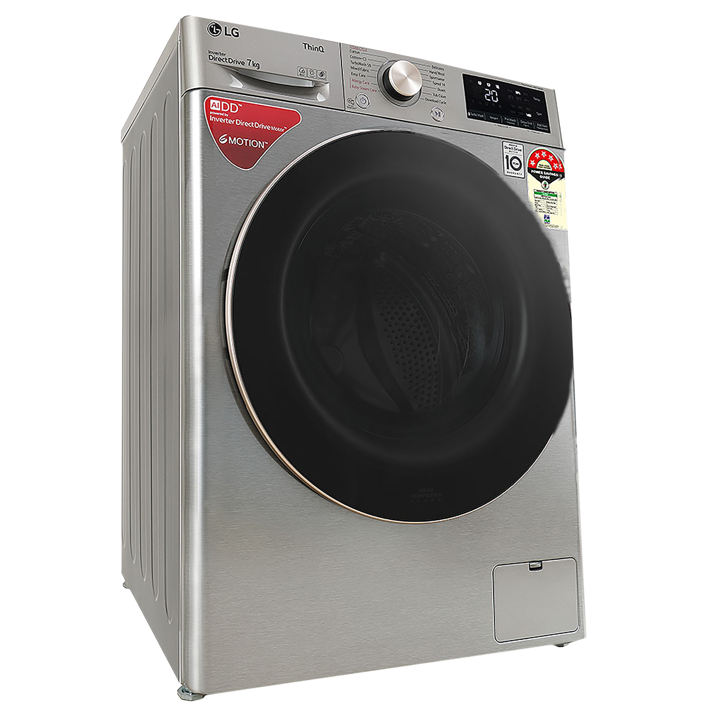 LG 7 kg 5 Star Inverter Fully Automatic Front Load Washing Machine (FHV1207BWP, In-Built Heater, Platinum Silver)_11
