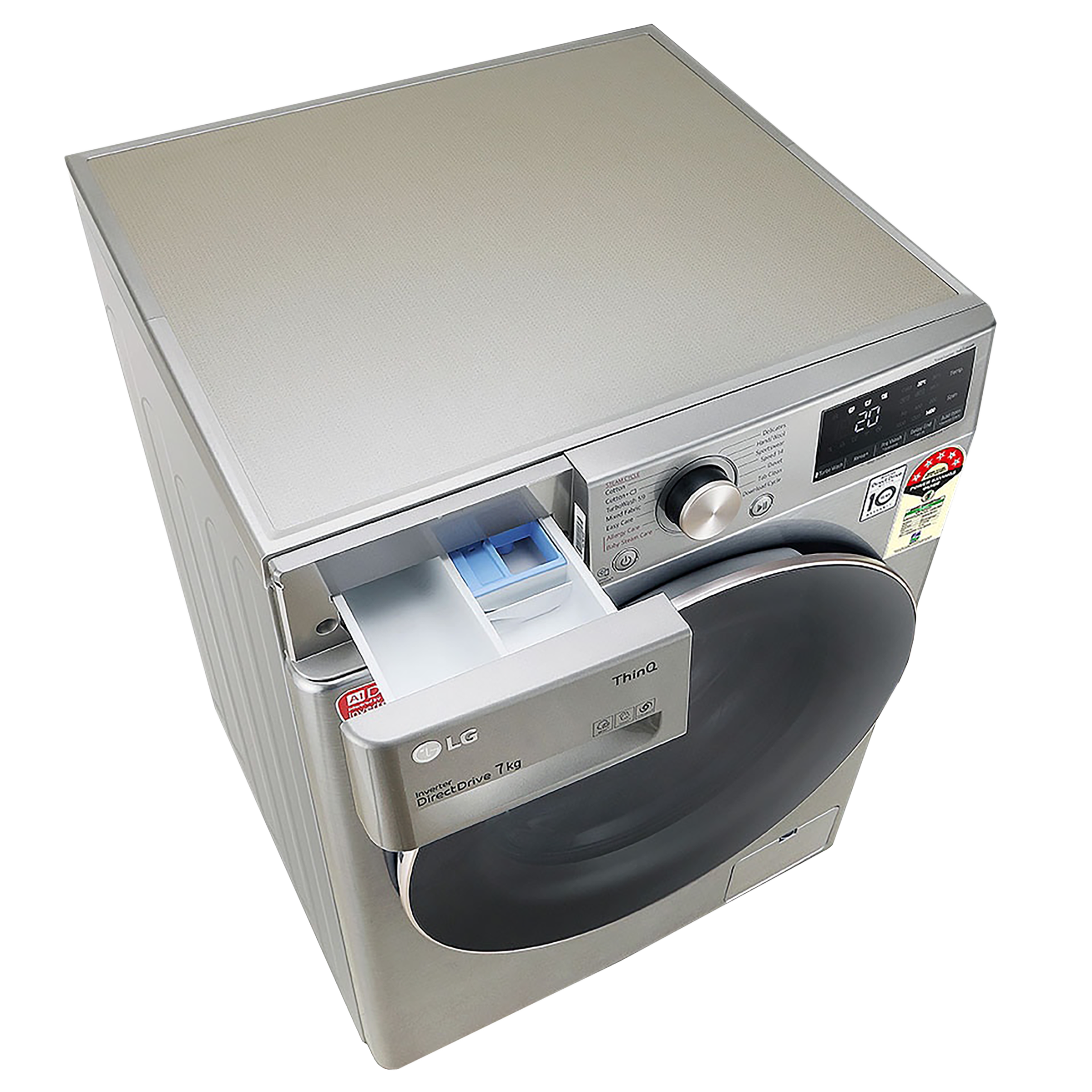 LG 7 kg 5 Star Inverter Fully Automatic Front Load Washing Machine (FHV1207BWP, In-Built Heater, Platinum Silver)_13