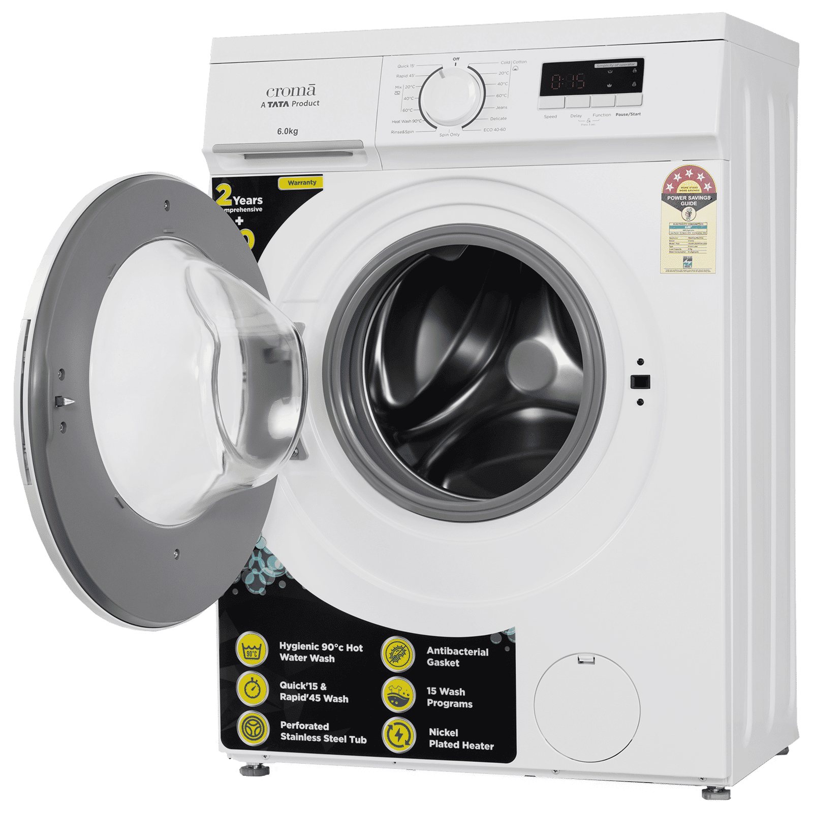 Croma 6 kg 5 Star Fully Automatic Front Load Washing Machine (CRLWFL0605W7901, In-built Heater, White)_12