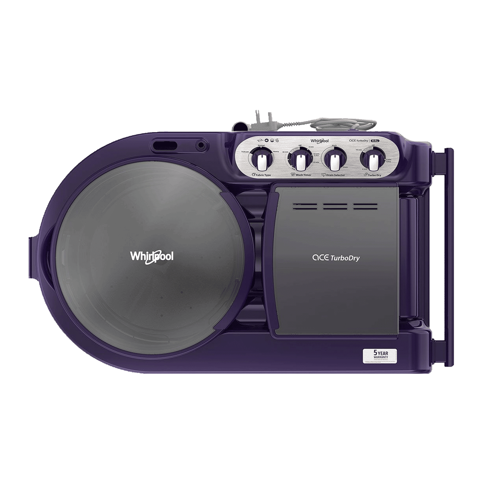 Whirlpool 8 kg 5 Star Semi Automatic Washing Machine with In-Built Collar Scrubber (Ace, Purple Dazzle) Whirlpool 8 kg 5 Star Semi Automatic Washing Machine with In-Built Collar Scrubber (Ace, Purple Dazzle)_2