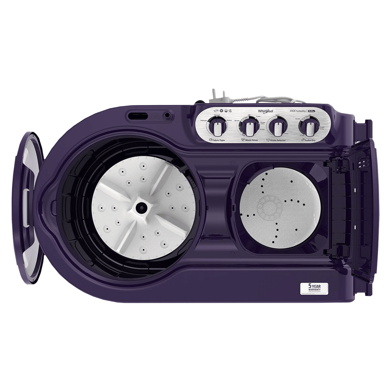 Whirlpool 8 kg 5 Star Semi Automatic Washing Machine with In-Built Collar Scrubber (Ace, Purple Dazzle) Whirlpool 8 kg 5 Star Semi Automatic Washing Machine with In-Built Collar Scrubber (Ace, Purple Dazzle)_3