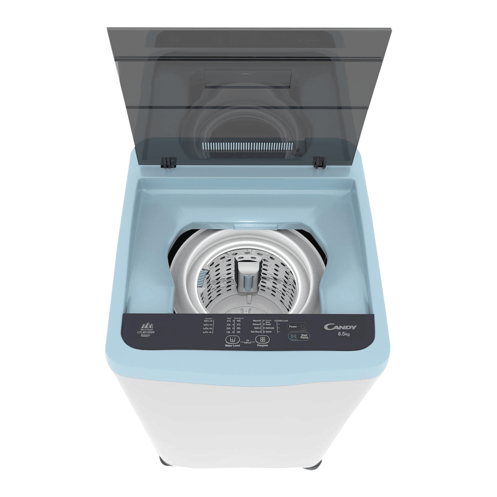 CANDY 6.5 kg 5 Star Fully Automatic Top Load Washing Machine (CTL651269S, Fuzzy Logic, Moon Silver)_10