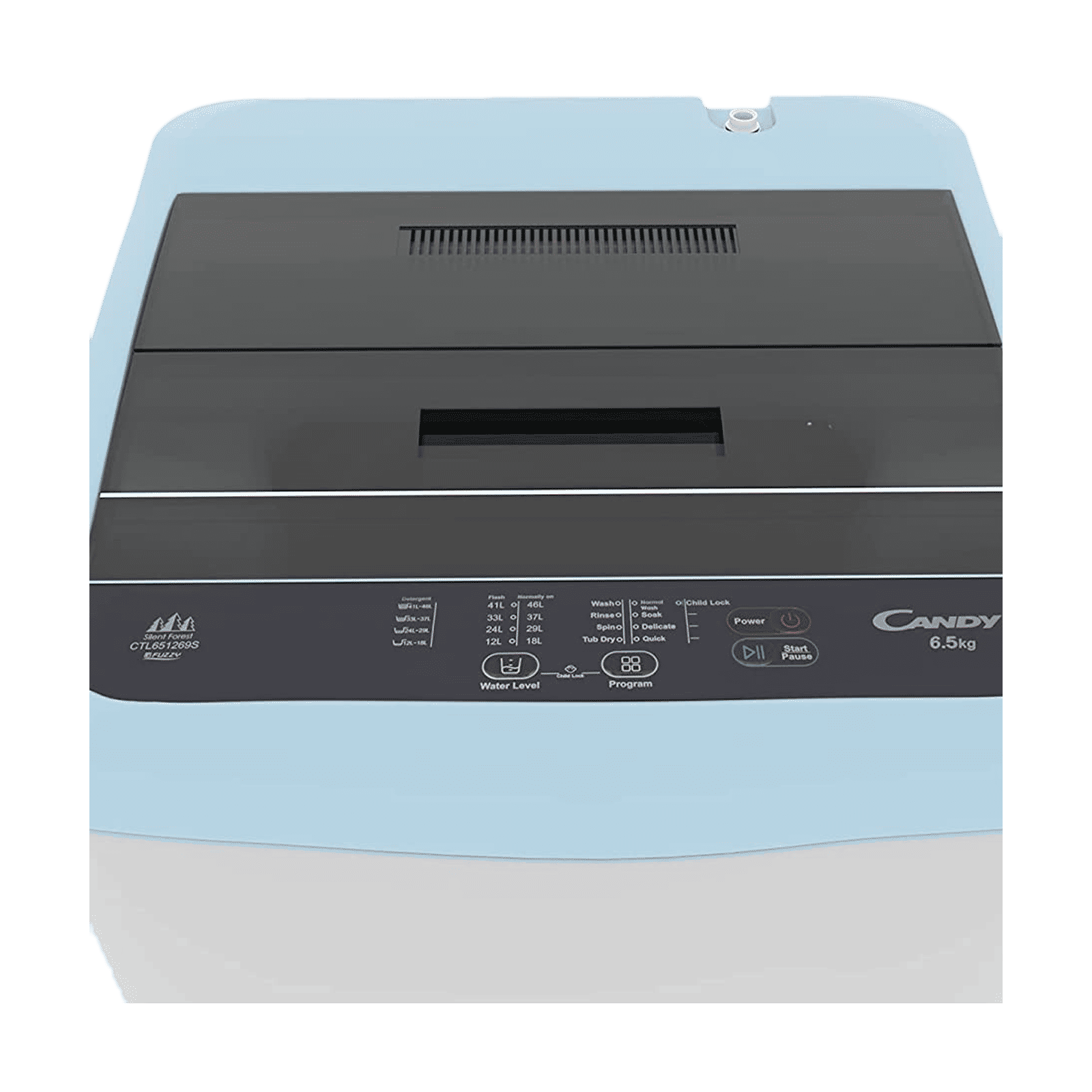CANDY 6.5 kg 5 Star Fully Automatic Top Load Washing Machine (CTL651269S, Fuzzy Logic, Moon Silver)_4