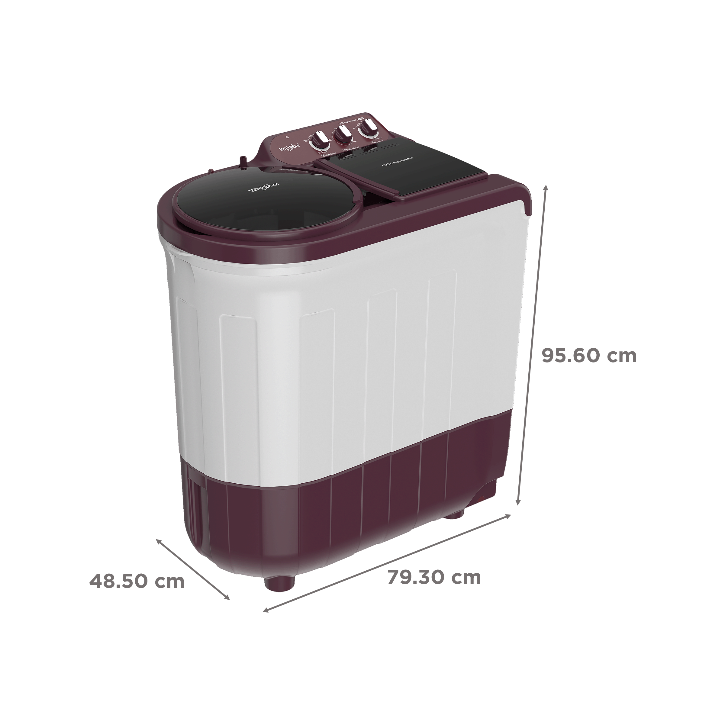 Whirlpool 7 kg 5 Star Semi Automatic Washing Machine with In-Built Collar Scrubber (Ace Supreme Pro, 30271, Wine) Whirlpool 7 kg 5 Star Semi Automatic Washing Machine with In-Built Collar Scrubber (Ace Supreme Pro, 30271, Wine)_3