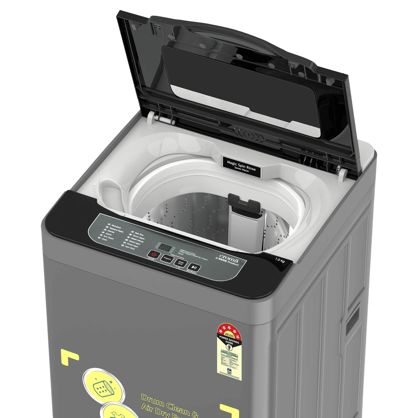 Croma 7 kg 5 Star Fully Automatic Top Load Washing Machine ( Spin Dry Function, Grey) Croma 7 kg 5 Star Fully Automatic Top Load Washing Machine ( Spin Dry Function, Grey)_11