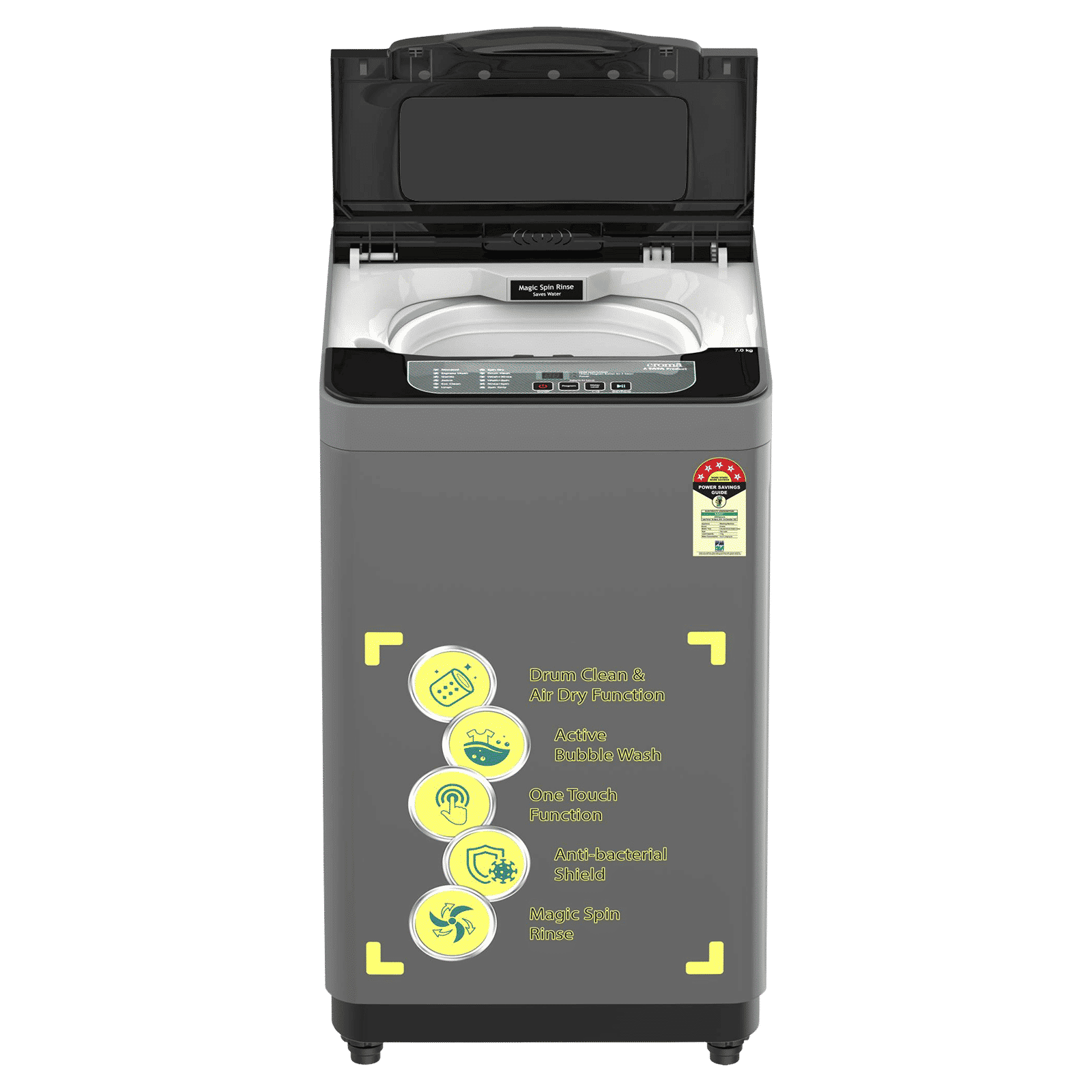 Croma 7 kg 5 Star Fully Automatic Top Load Washing Machine ( Spin Dry Function, Grey) Croma 7 kg 5 Star Fully Automatic Top Load Washing Machine ( Spin Dry Function, Grey)_12