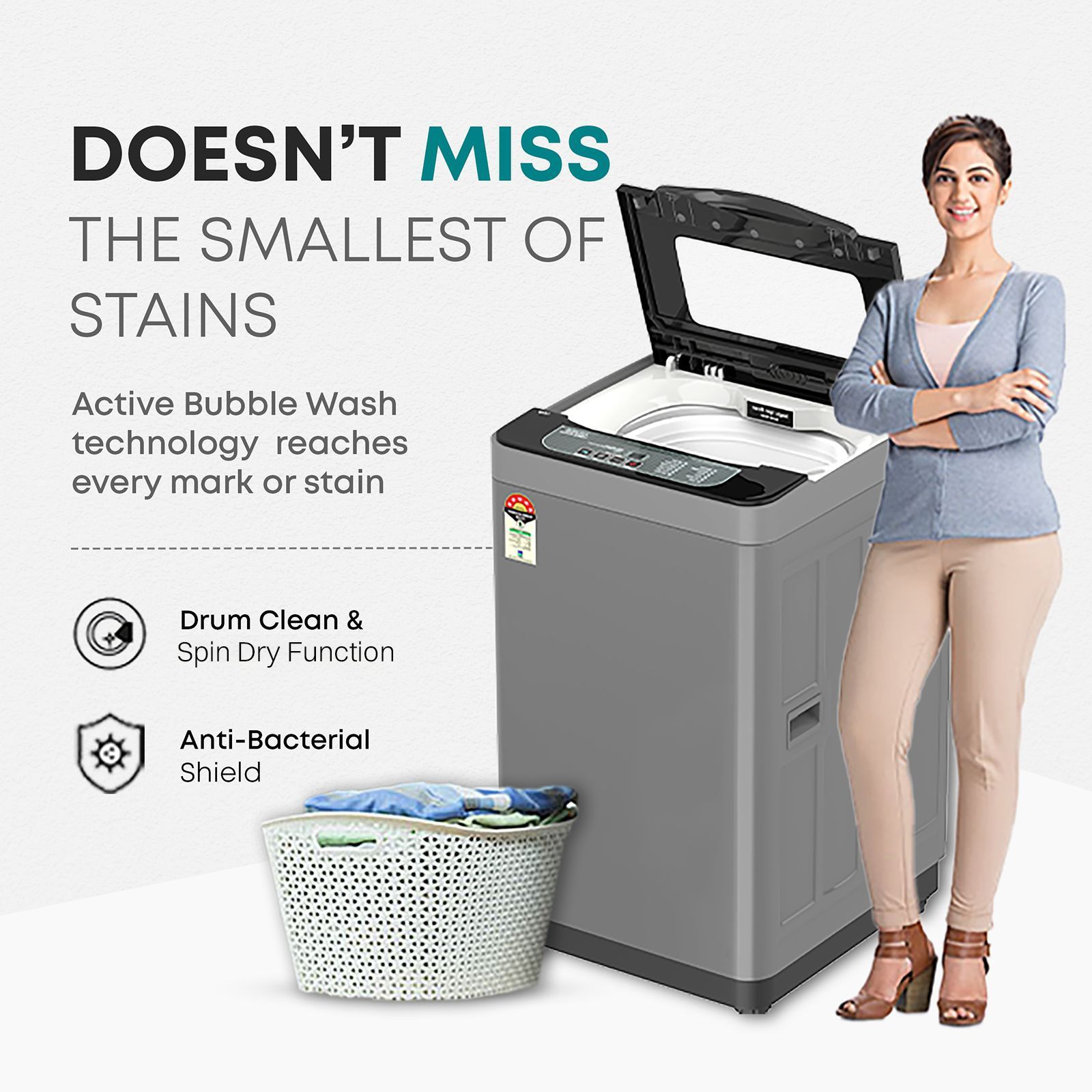 Croma 7 kg 5 Star Fully Automatic Top Load Washing Machine ( Spin Dry Function, Grey) Croma 7 kg 5 Star Fully Automatic Top Load Washing Machine ( Spin Dry Function, Grey)_7