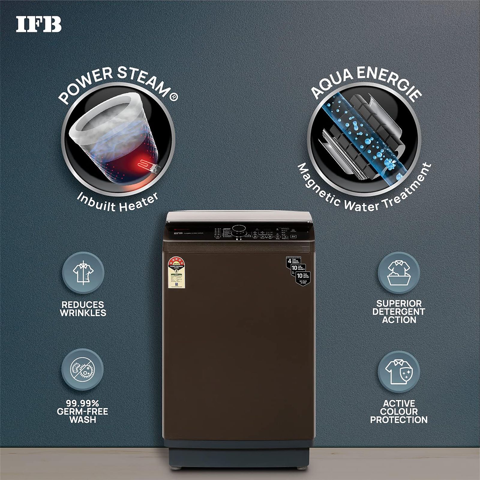 IFB 8 kg 5 Star Fully Automatic Top Load Washing Machine (Aqua, TL - SBRS, In-built Heater, Brown)_10