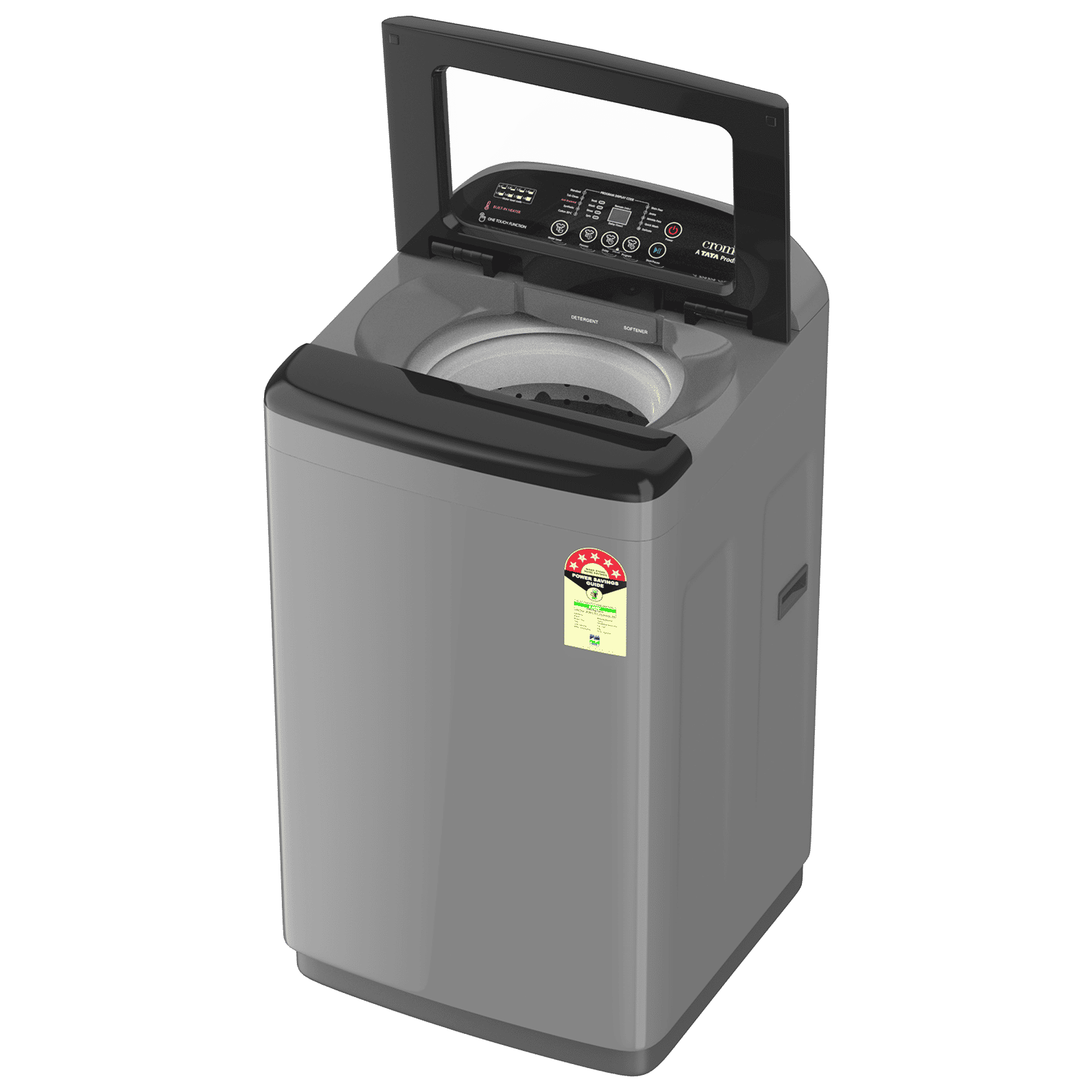 Croma 8 kg 5 Star Fully Automatic Top Load Washing Machine ( In Built heater, Inox Grey)_5