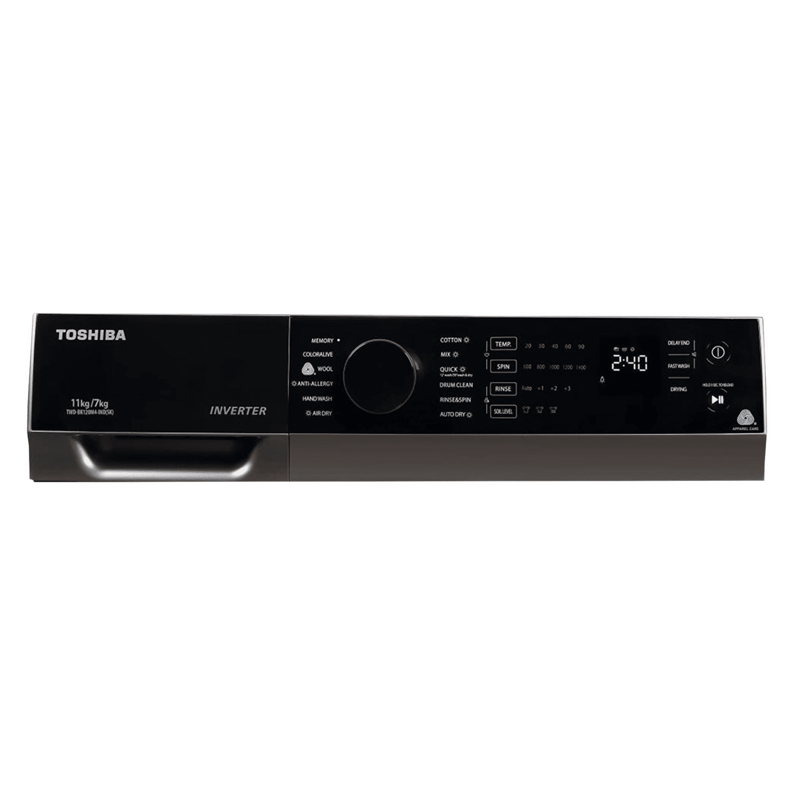 TOSHIBA 11/7 kg Inverter Fully Automatic Front Load Washer Dryer (TWD-BK120M4-IND(SK), Cyclone Mix Feature, Silver) TOSHIBA 11/7 kg Inverter Fully Automatic Front Load Washer Dryer (TWD-BK120M4-IND(SK), Cyclone Mix Feature, Silver)_4