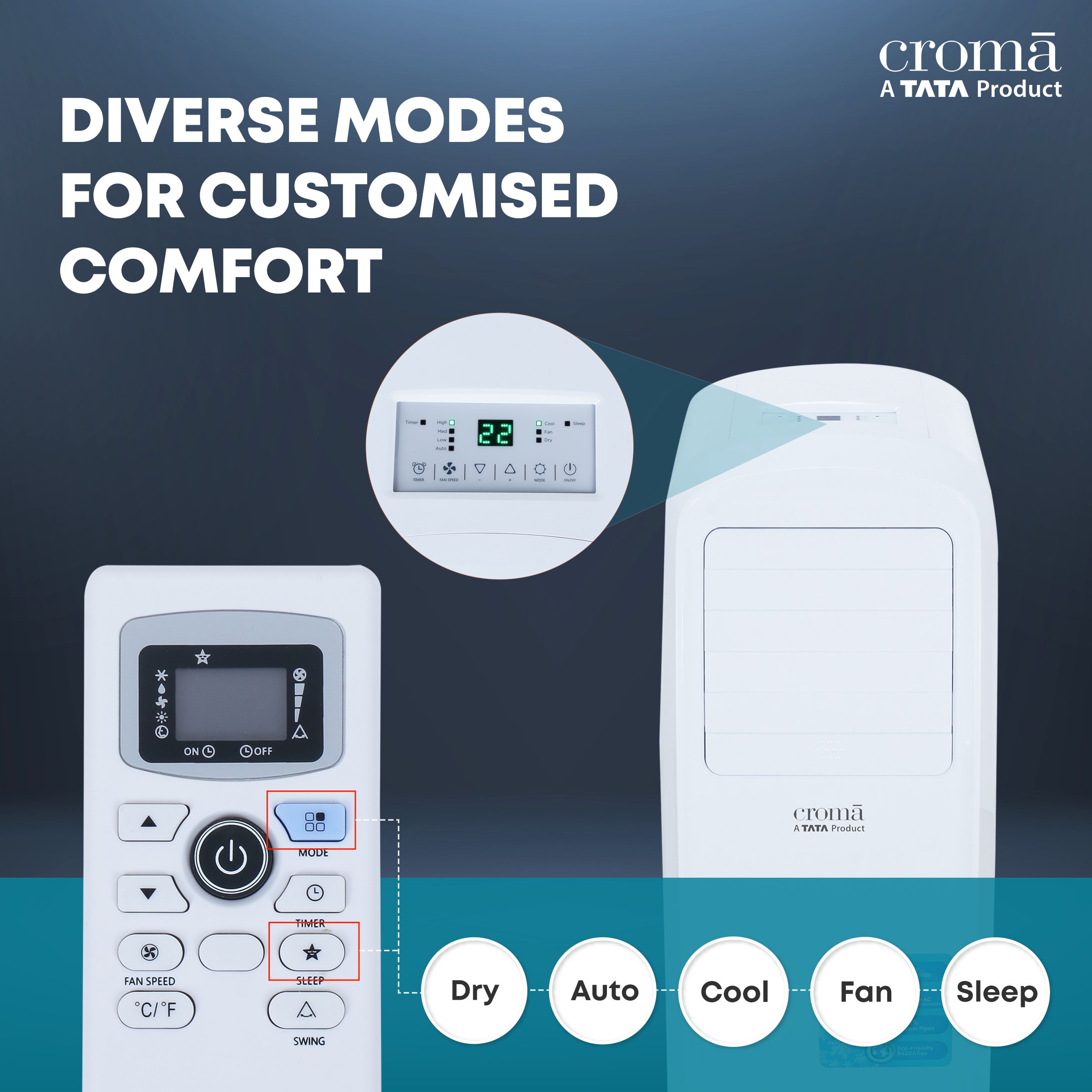 Croma 1.5 Ton Portable AC (Dust Filter, Copper Condenser, CRLA018PAA025801)_12