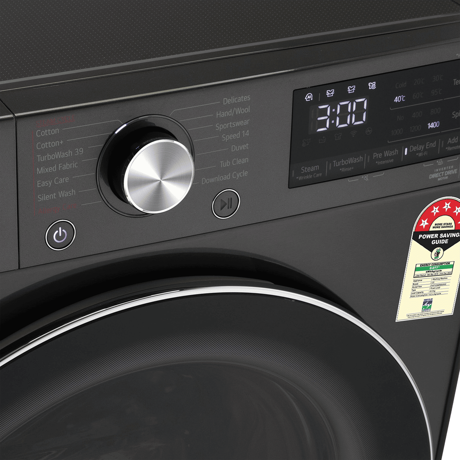 LG 8 kg 5 Star Inverter Fully Automatic Front Load Washing Machine (FHP1208Z9B.ABLQEIL, In-built Heater, Black Steel)_7