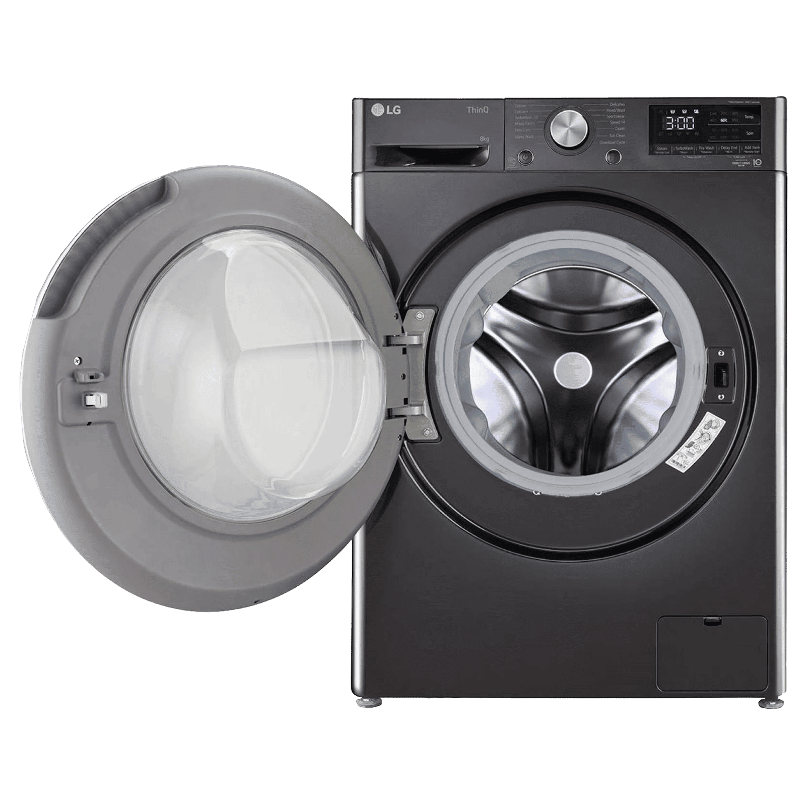 LG 8 kg 5 Star Inverter Fully Automatic Front Load Washing Machine (FHP1208Z9B.ABLQEIL, In-built Heater, Black Steel)_3