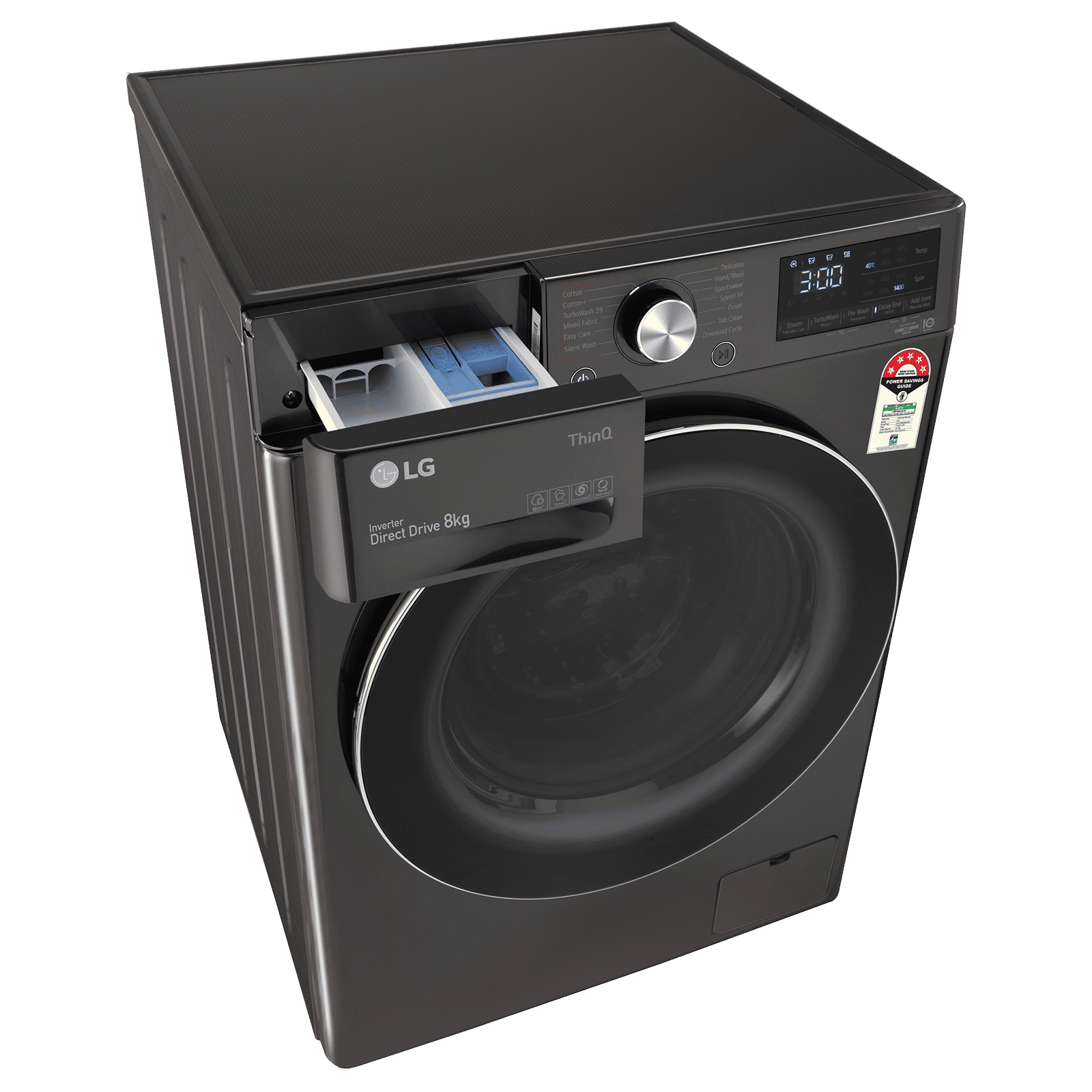 LG 8 kg 5 Star Inverter Fully Automatic Front Load Washing Machine (FHP1208Z9B.ABLQEIL, In-built Heater, Black Steel)_5