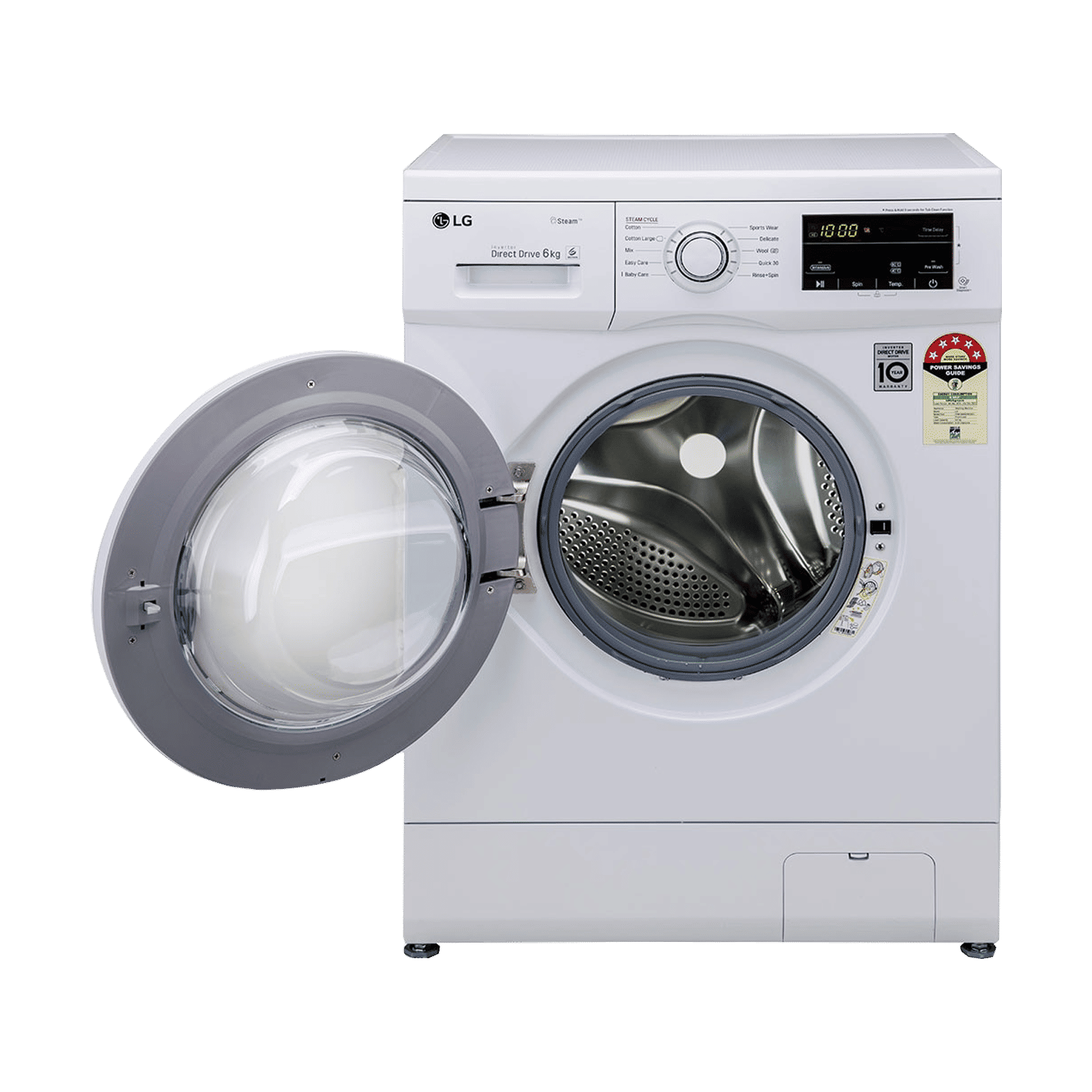 LG 6 kg 5 Star Inverter Fully Automatic Front Load Washing Machine (FHM1006SDW, 6 Motion Direct Drive, White) LG 6 kg 5 Star Inverter Fully Automatic Front Load Washing Machine (FHM1006SDW, 6 Motion Direct Drive, White)_6
