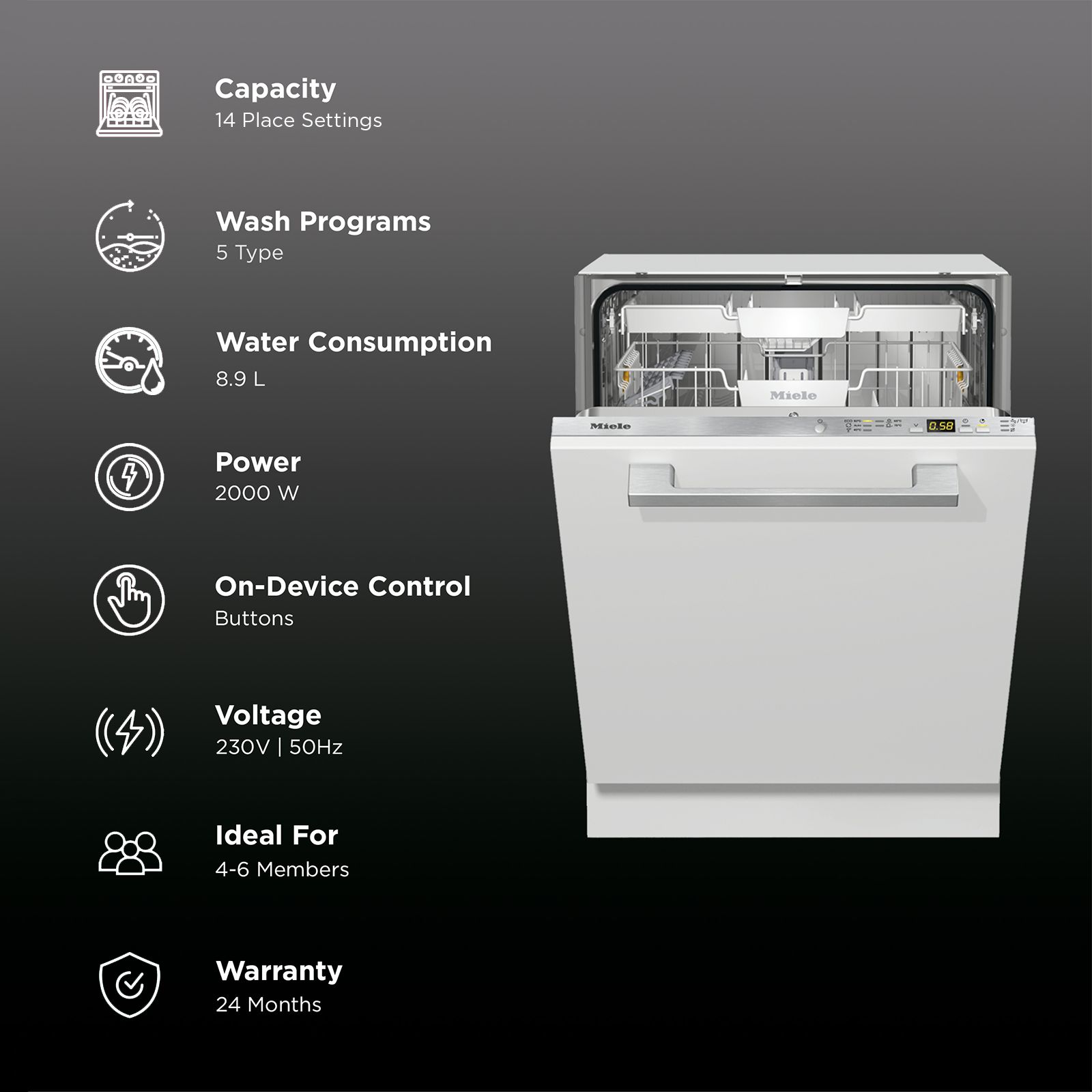 Miele G 5050 SCVi Active 14 Place Settings Free Standing Dishwasher with Eco Power Technology (Stainless Steel) Miele G 5050 SCVi Active 14 Place Settings Free Standing Dishwasher with Eco Power Technology (Stainless Steel)_3
