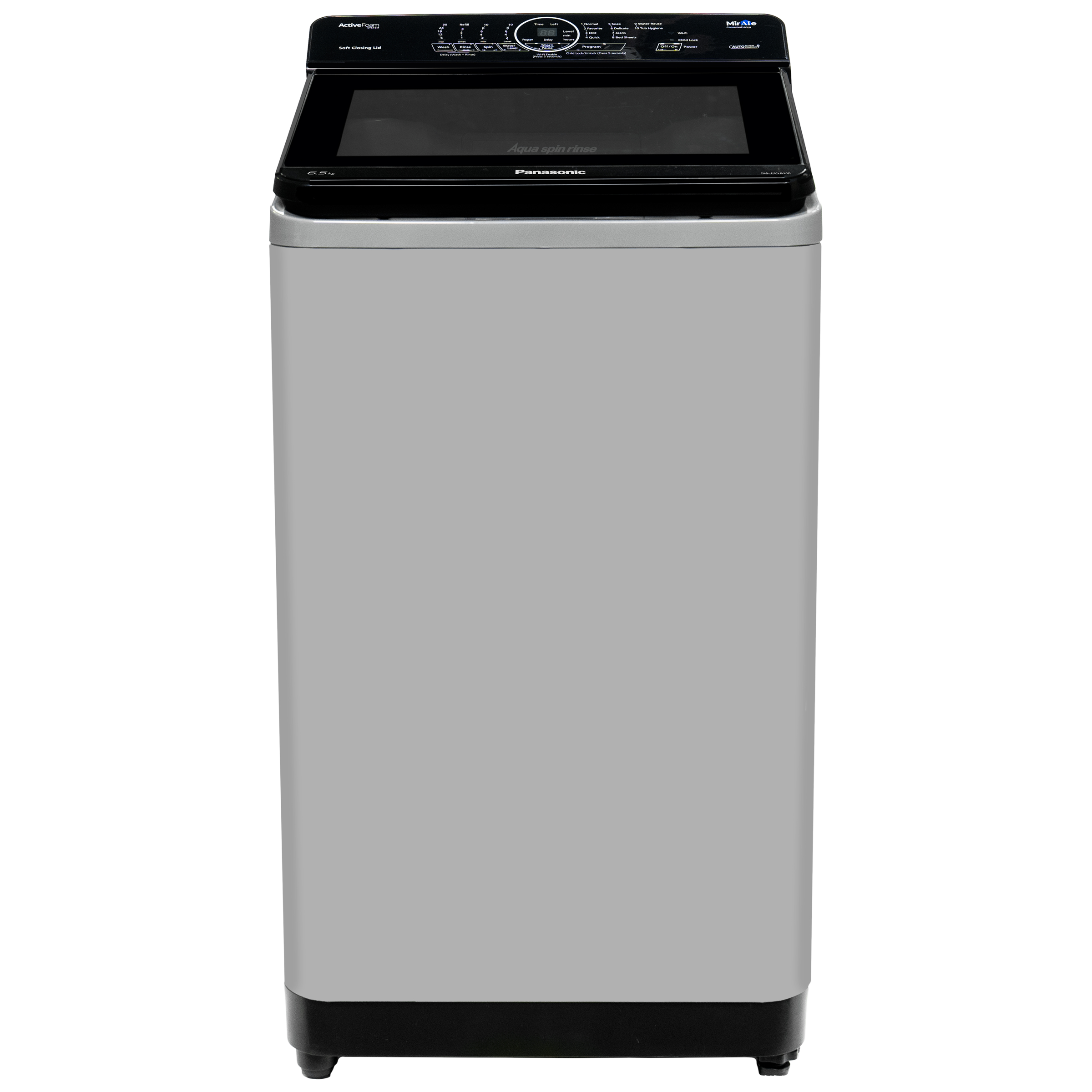 Panasonic 8 kg Fully Automatic Top Load Washing Machine (A10 Series, NA-F80A10CRB, Wash Wizard, Charcoal Inox Grey) Panasonic 8 kg Fully Automatic Top Load Washing Machine (A10 Series, NA-F80A10CRB, Wash Wizard, Charcoal Inox Grey)_1