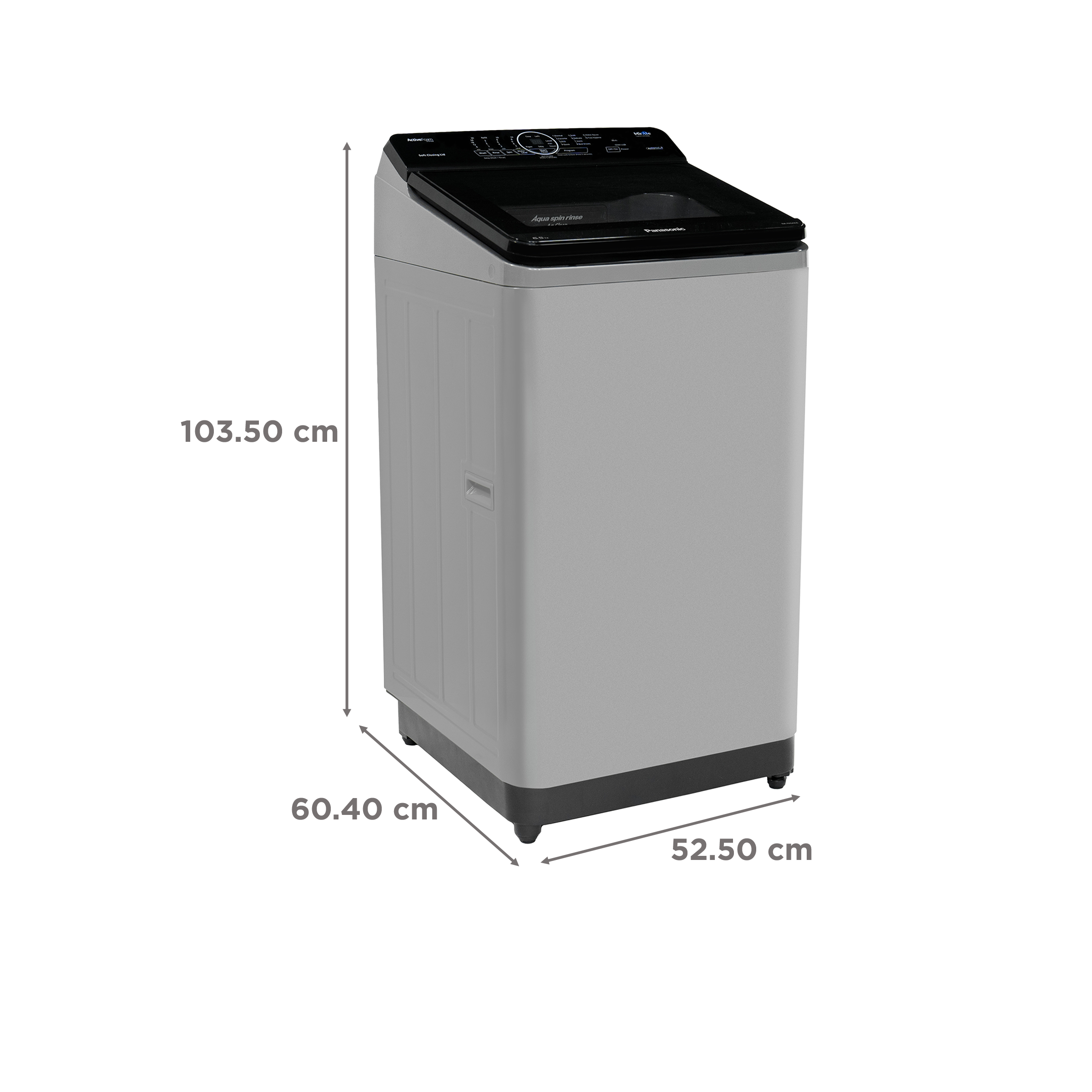 Panasonic 8 kg Fully Automatic Top Load Washing Machine (A10 Series, NA-F80A10CRB, Wash Wizard, Charcoal Inox Grey) Panasonic 8 kg Fully Automatic Top Load Washing Machine (A10 Series, NA-F80A10CRB, Wash Wizard, Charcoal Inox Grey)_3