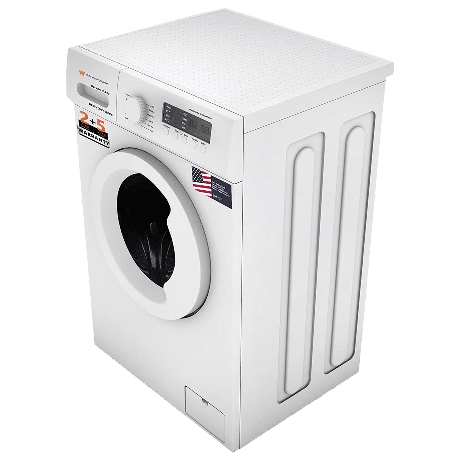 White Westinghouse 10.5 kg Fully Automatic Front Load Washing Machine (HDF1050, In-built Heater, White) White Westinghouse 10.5 kg Fully Automatic Front Load Washing Machine (HDF1050, In-built Heater, White)_4