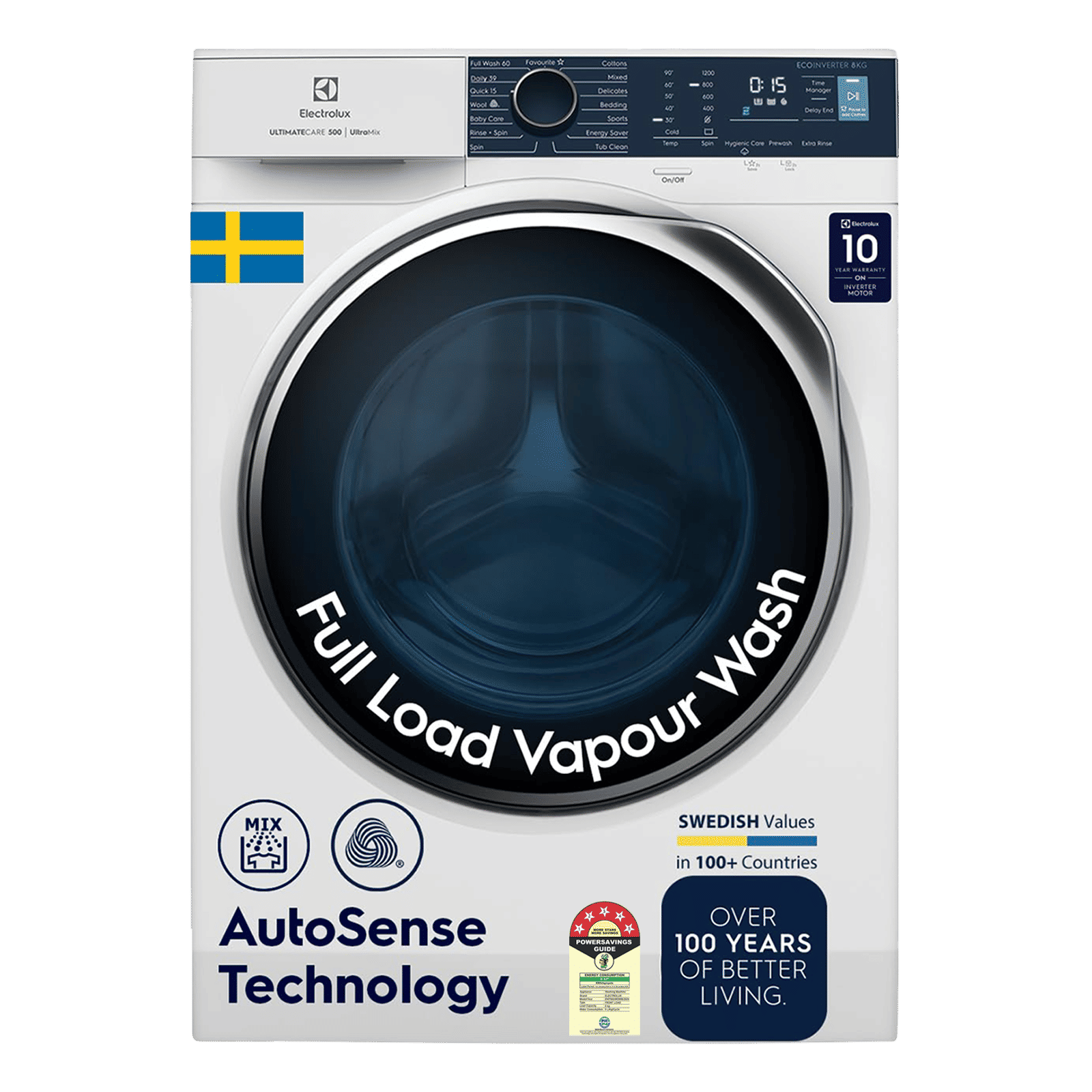 Electrolux 8 Kg 5 Star Fully Automatic Front Load Washing Machine (UltimateCare 500, EWF8024R5WB, UltraMix Technology, White) Electrolux 8 Kg 5 Star Fully Automatic Front Load Washing Machine (UltimateCare 500, EWF8024R5WB, UltraMix Technology, White)_1
