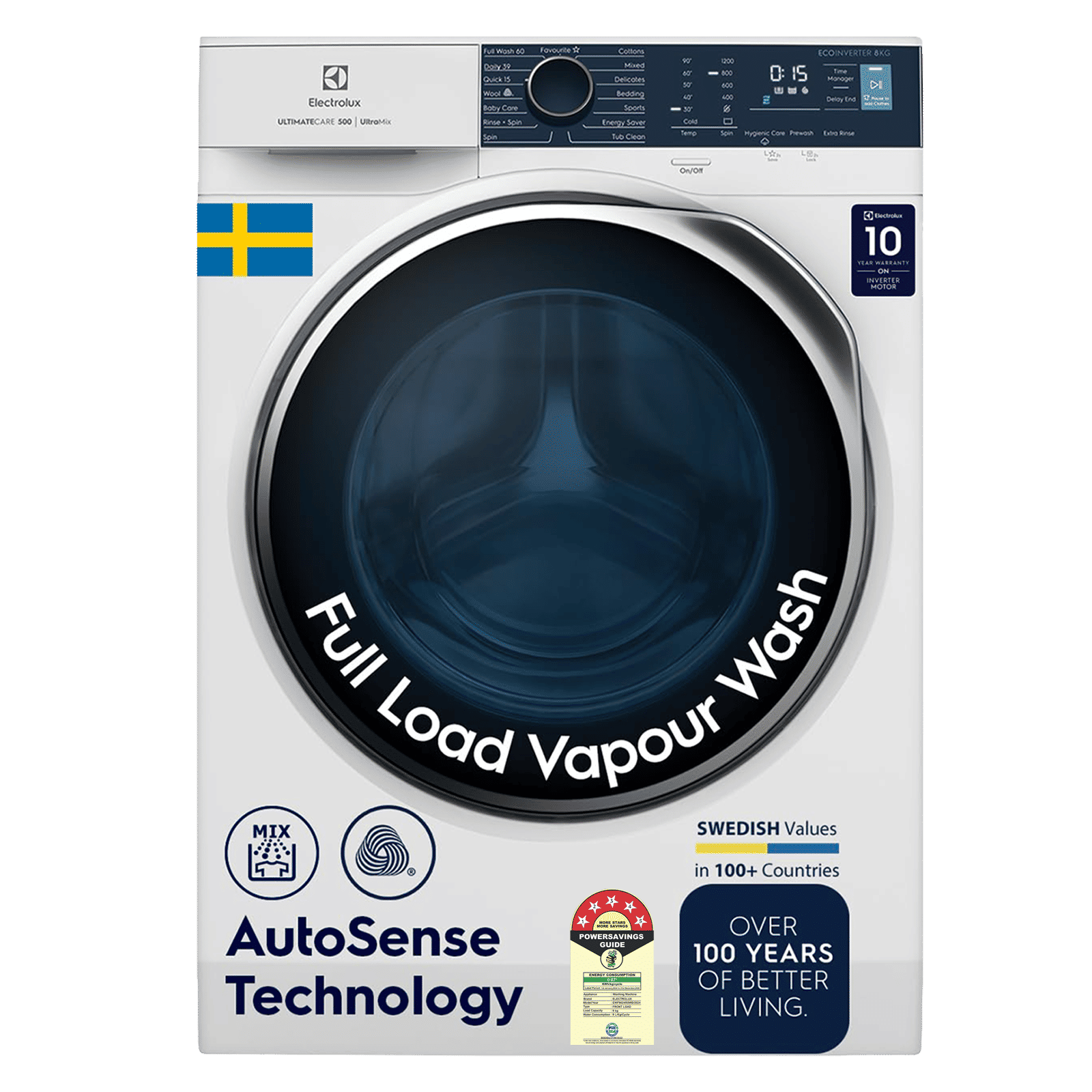 Electrolux 9 Kg 5 Star Fully Automatic Front Load Washing Machine (UltimateCare 500, EWF9024R5WB, UltraMix Technology, White) Electrolux 9 Kg 5 Star Fully Automatic Front Load Washing Machine (UltimateCare 500, EWF9024R5WB, UltraMix Technology, White)_1