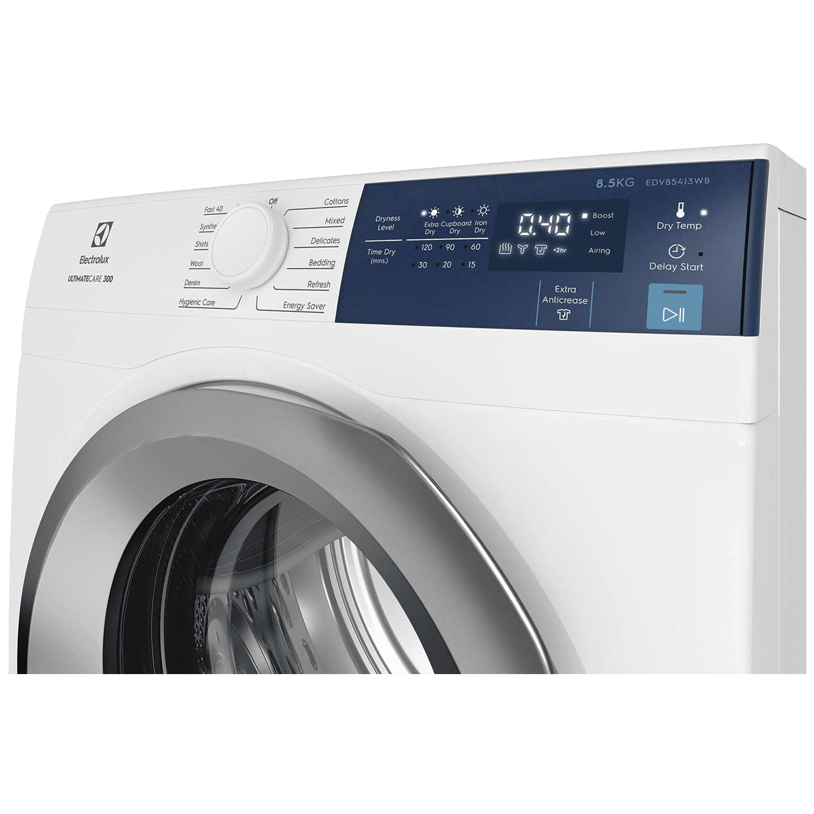 Electrolux 8.5 Kg Fully Automatic Front Load Dryer (UltimateCare 300, EDV854J3WB, ReverseTumbling, White)_4