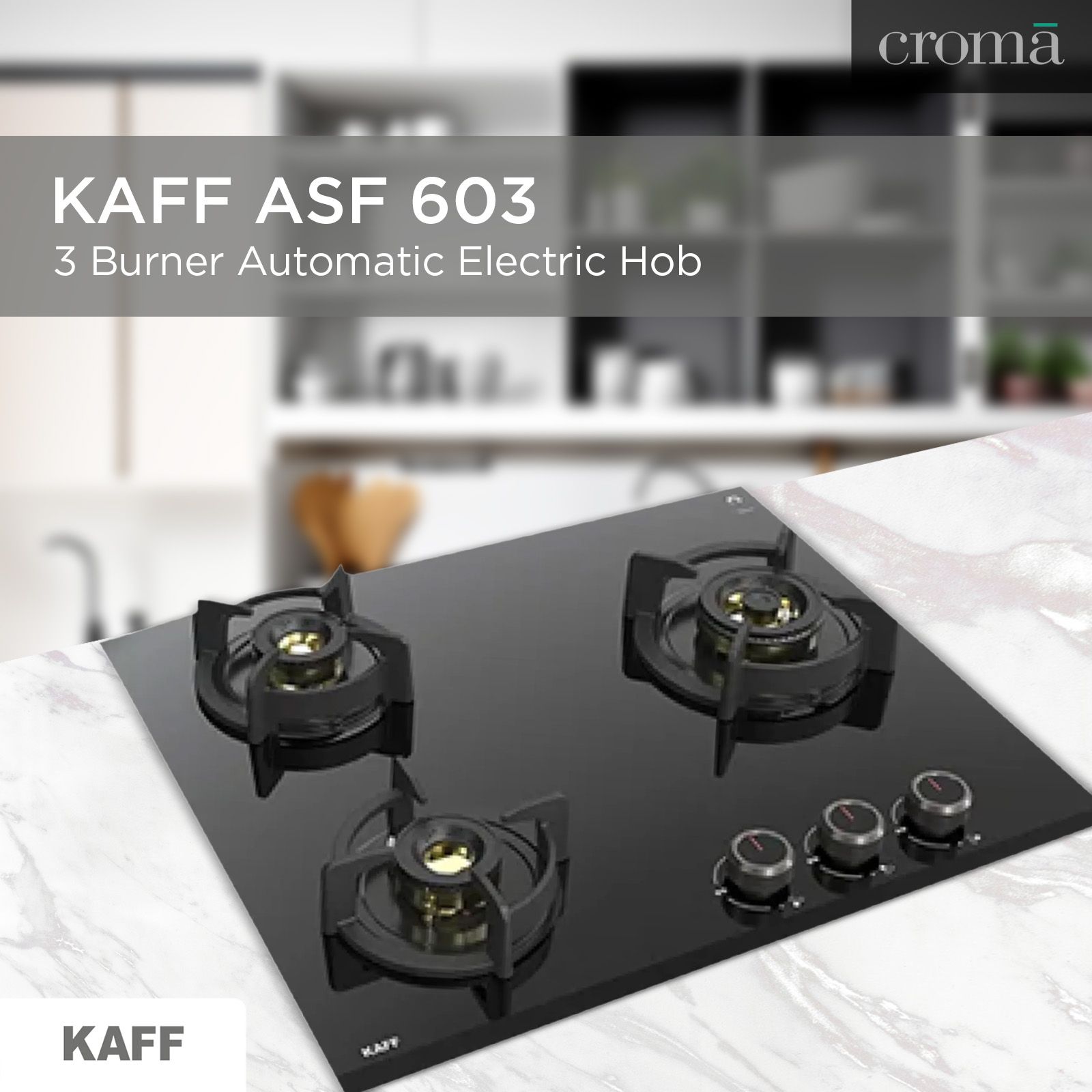 KAFF ASF 603 Tempered Glass Top 3 Burner Automatic Electric Hob (Flame Failure Device, Black) KAFF ASF 603 Tempered Glass Top 3 Burner Automatic Electric Hob (Flame Failure Device, Black)_11