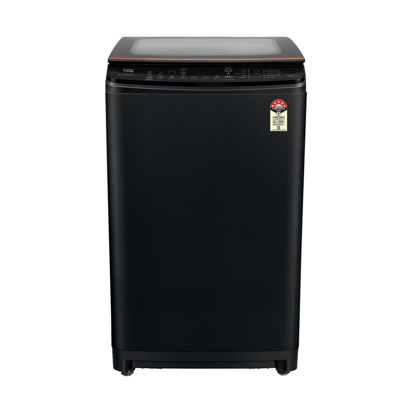 VOLTAS beko 7.5 Kg 5 Star Inverter Fully Automatic Top Load Washing Machine (WTL75VPSGH, Dust Resistant, Black)_1