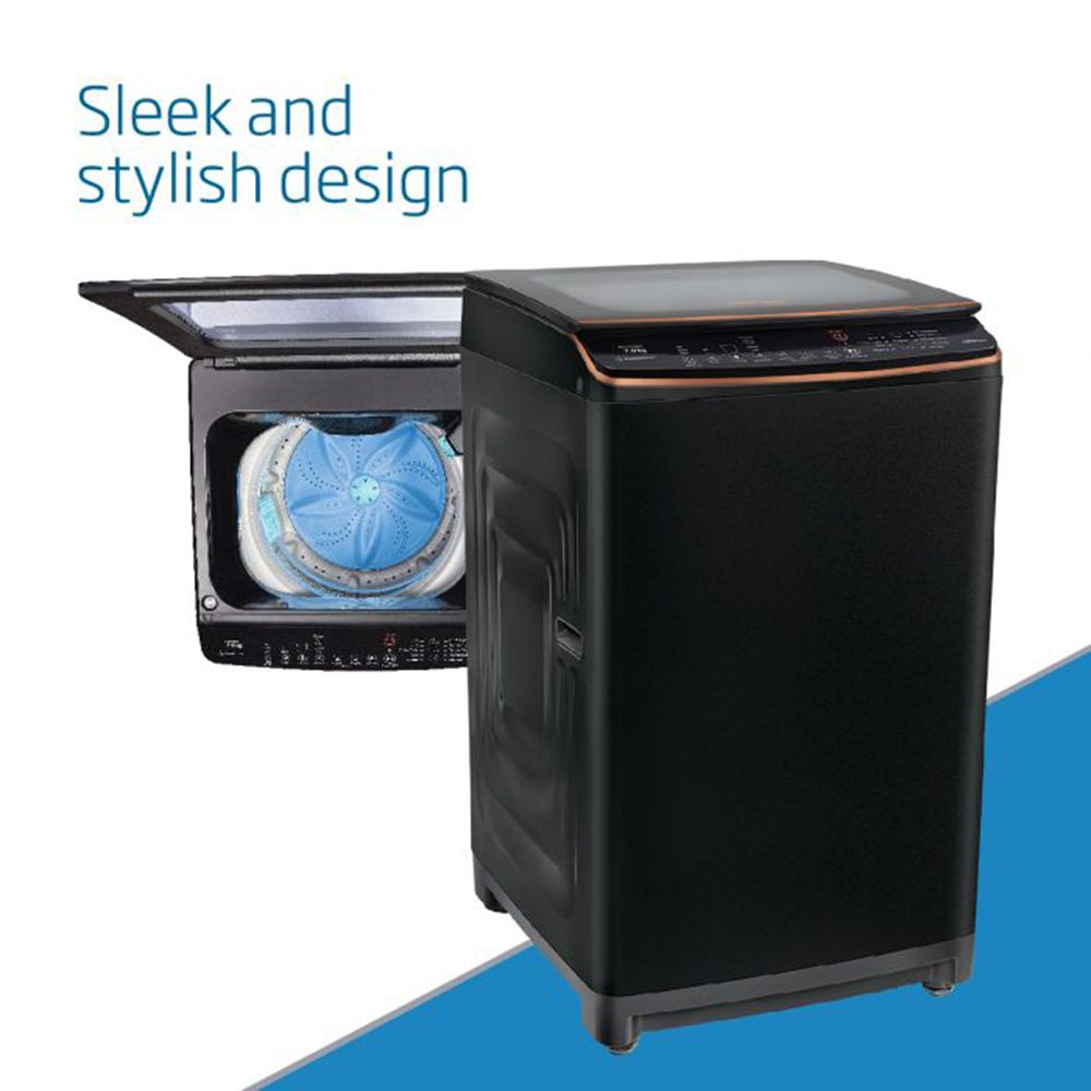 VOLTAS beko 7.5 Kg 5 Star Inverter Fully Automatic Top Load Washing Machine (WTL75VPSGH, Dust Resistant, Black)_11