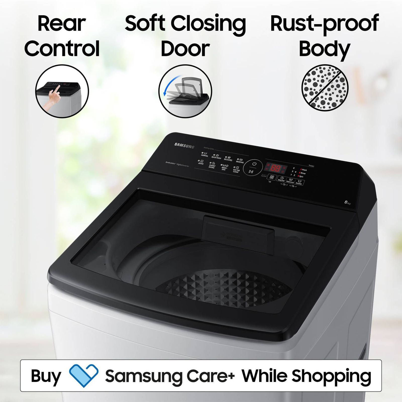 SAMSUNG 8 Kg 5 Star Inverter Fully Automatic Top Load Washing Machine (WA80BG4441BGTL, Diamond Drum, Light Grey)_17