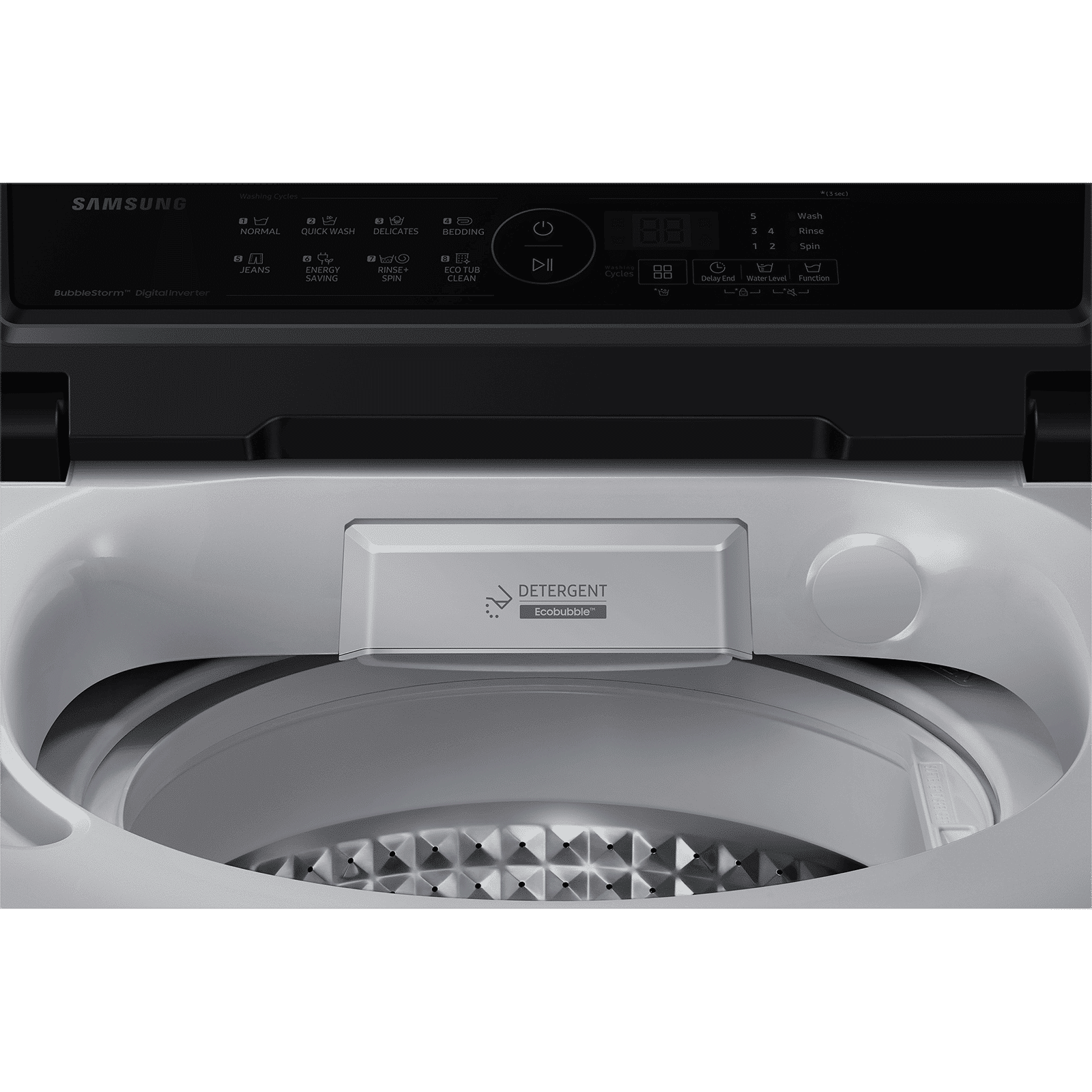 SAMSUNG 8 Kg 5 Star Inverter Fully Automatic Top Load Washing Machine (WA80BG4441BGTL, Diamond Drum, Light Grey)_9