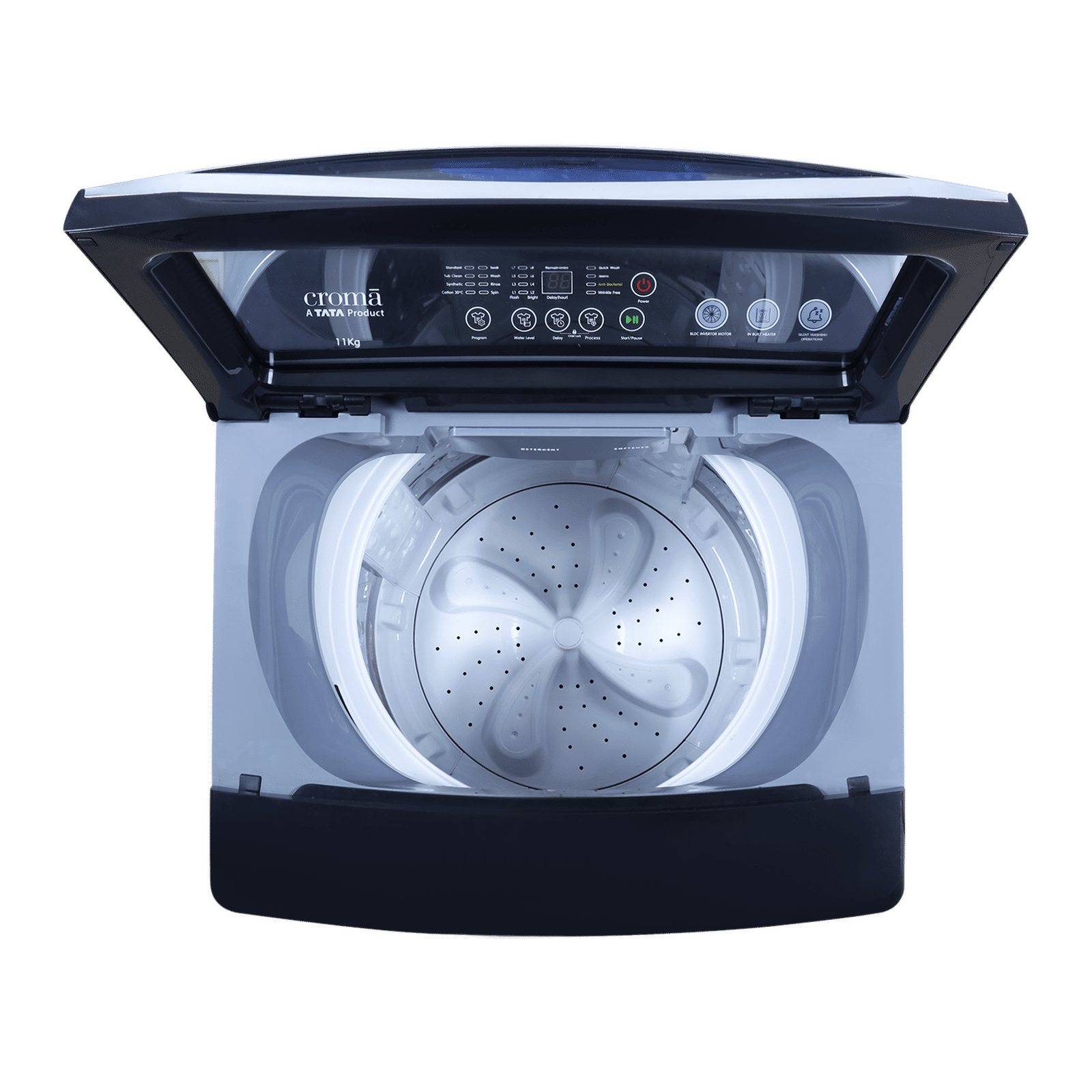 Croma 11 kg 5 Star Inverter Fully Automatic Top Load Washing Machine ( In-built Heater, Mid Black)_4