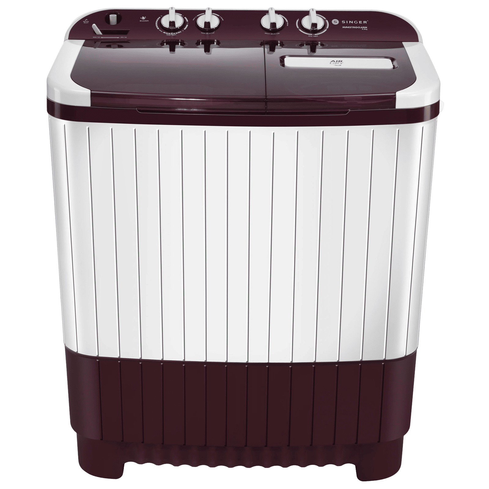 Singer 8.5 kg 5 Star Semi Automatic Washing Machine with Pro Spin Pulsator (Maestroclean SM 8500, White and Maroon)_1