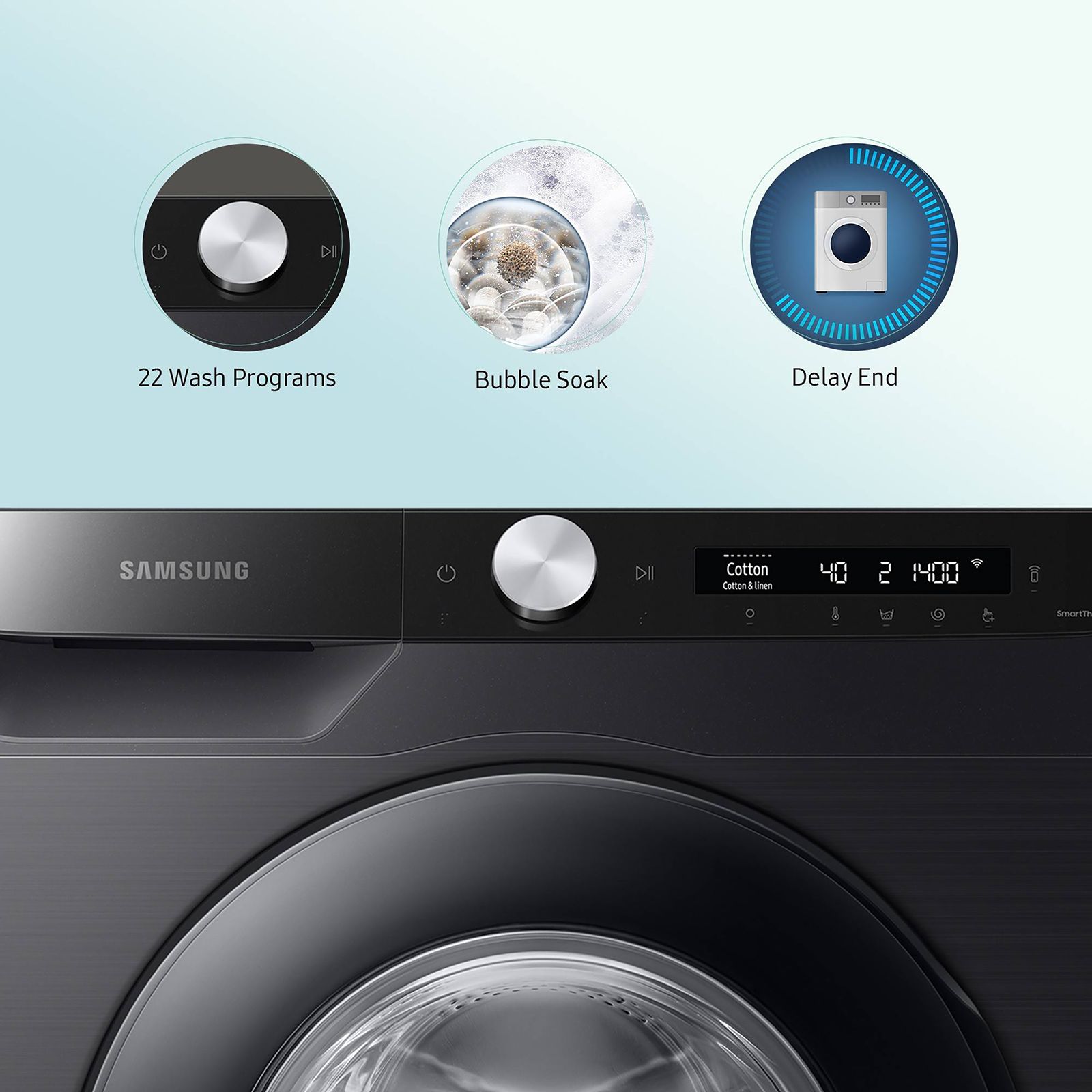 SAMSUNG 12 kg 5 Star Inverter Fully Automatic Front Load Washing Machine (WW12T504DAB/TL, Built-In Heater, Black Caviar)_10