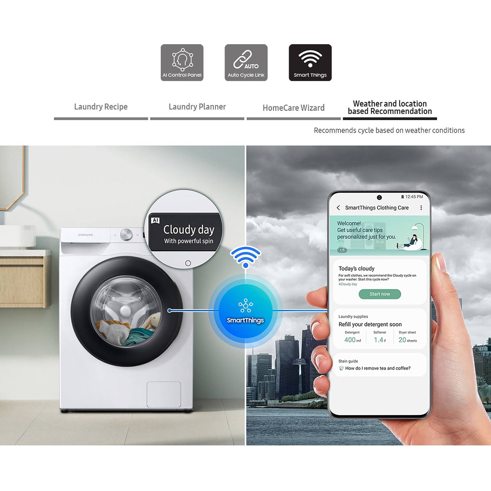 SAMSUNG 12 kg 5 Star Inverter Fully Automatic Front Load Washing Machine (WW12T504DAB/TL, Built-In Heater, Black Caviar)_13