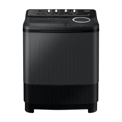 SAMSUNG 8.5 kg 5 Star Semi Automatic Washing Machine with Air Turbo Drying System (WT85B4200GD/TL, Dark Grey)