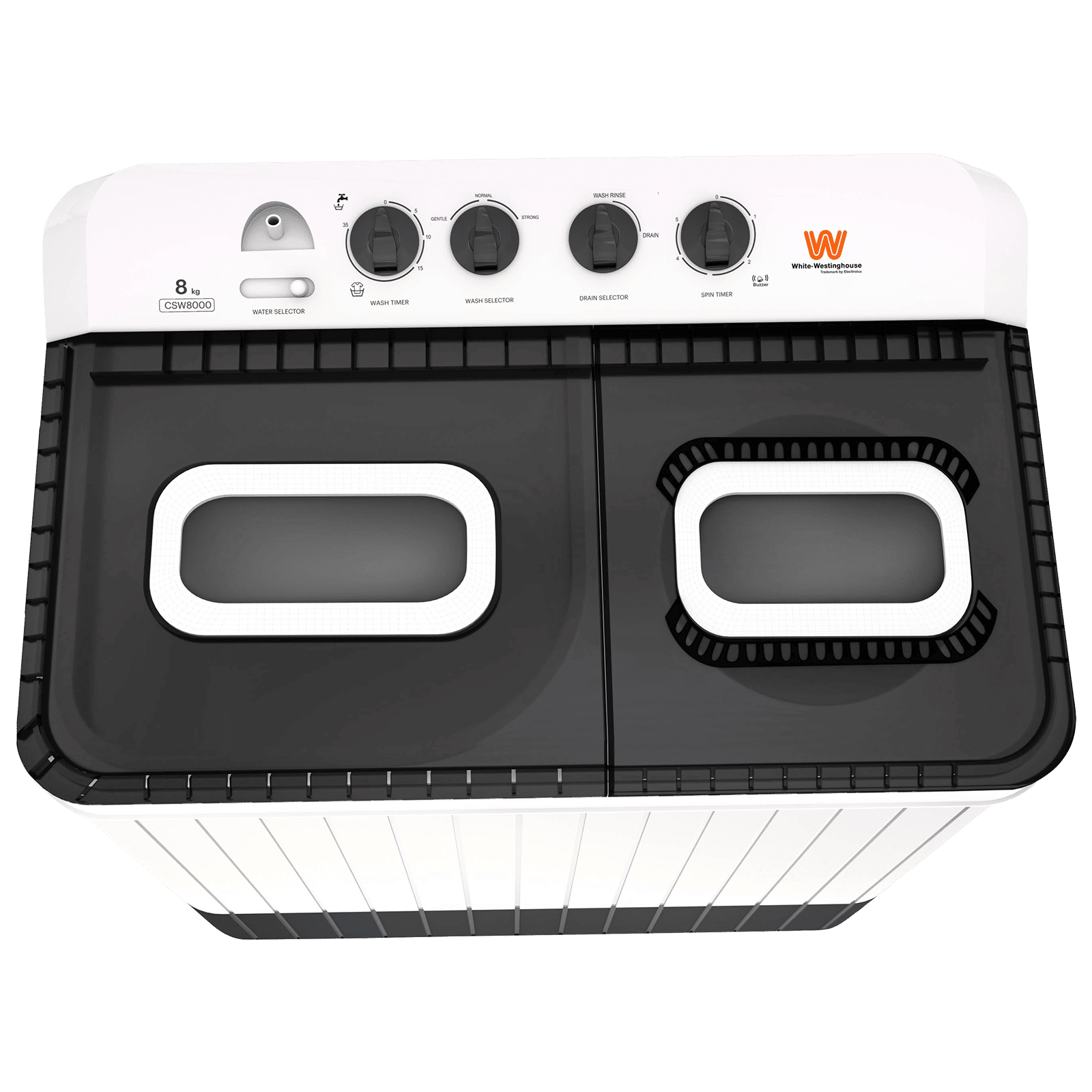 White Westinghouse 8 kg 5 Star Semi Automatic Washing Machine with 5 Wing Pulsator (CSW8000, White and Grey)_4