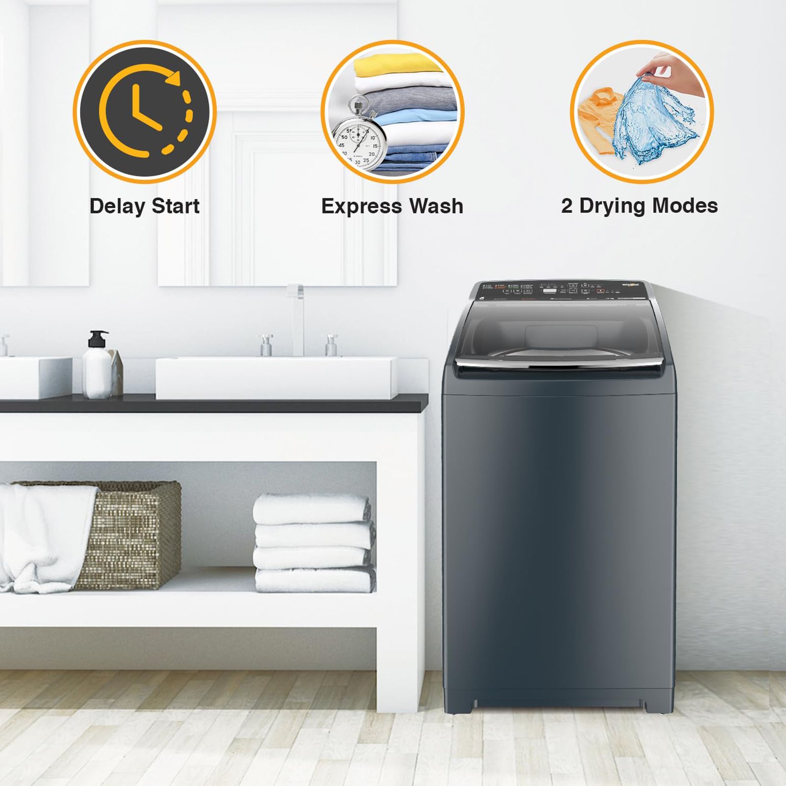 Whirlpool 7.5 kg Fully Automatic Top Load Washing Machine (SW Pro Plus, 31558, Spiro Wash Action, MidNight Grey) Whirlpool 7.5 kg Fully Automatic Top Load Washing Machine (SW Pro Plus, 31558, Spiro Wash Action, MidNight Grey)_6