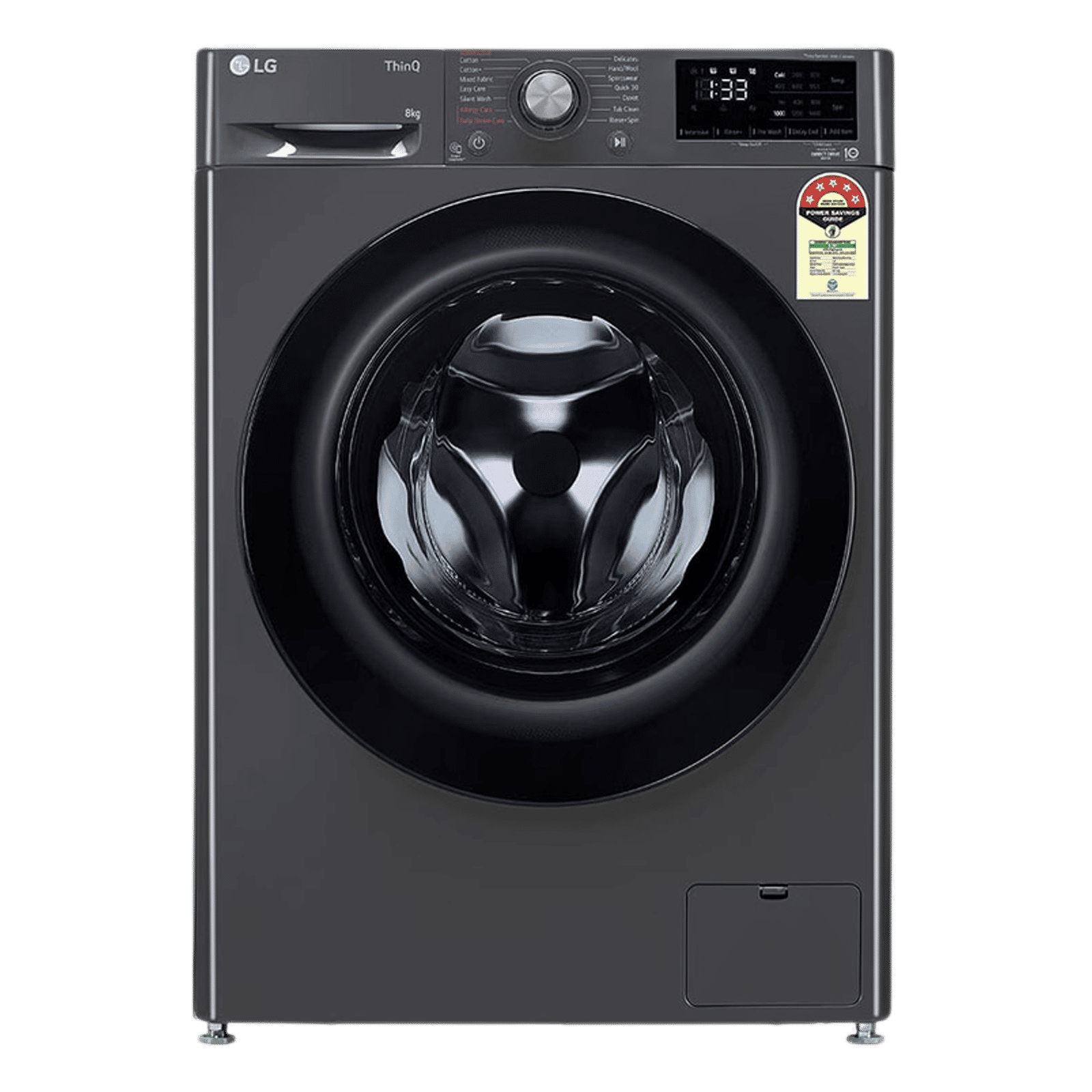 LG 8 Kg 5 Star Inverter Fully Automatic Front Load Washing Machine (FHP1208A5M.AMBQEIL, In-built Heater, Middle Black) LG 8 Kg 5 Star Inverter Fully Automatic Front Load Washing Machine (FHP1208A5M.AMBQEIL, In-built Heater, Middle Black)_1
