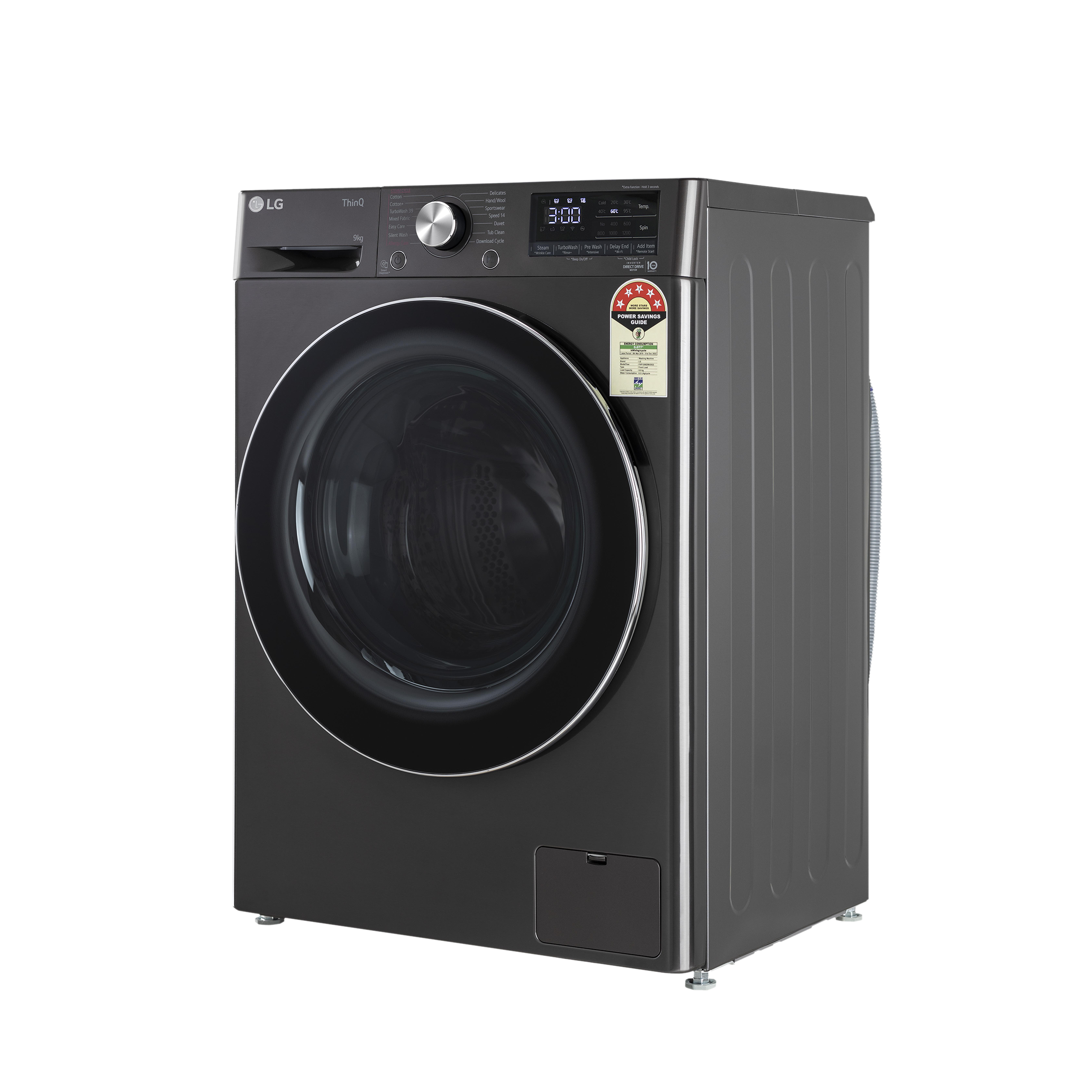 LG 9 Kg 5 Star Inverter Fully Automatic Front Load Washing Machine (FHP1209Z9B.ABLQEIL, In-built Heater, Steam Plus, Black)_4